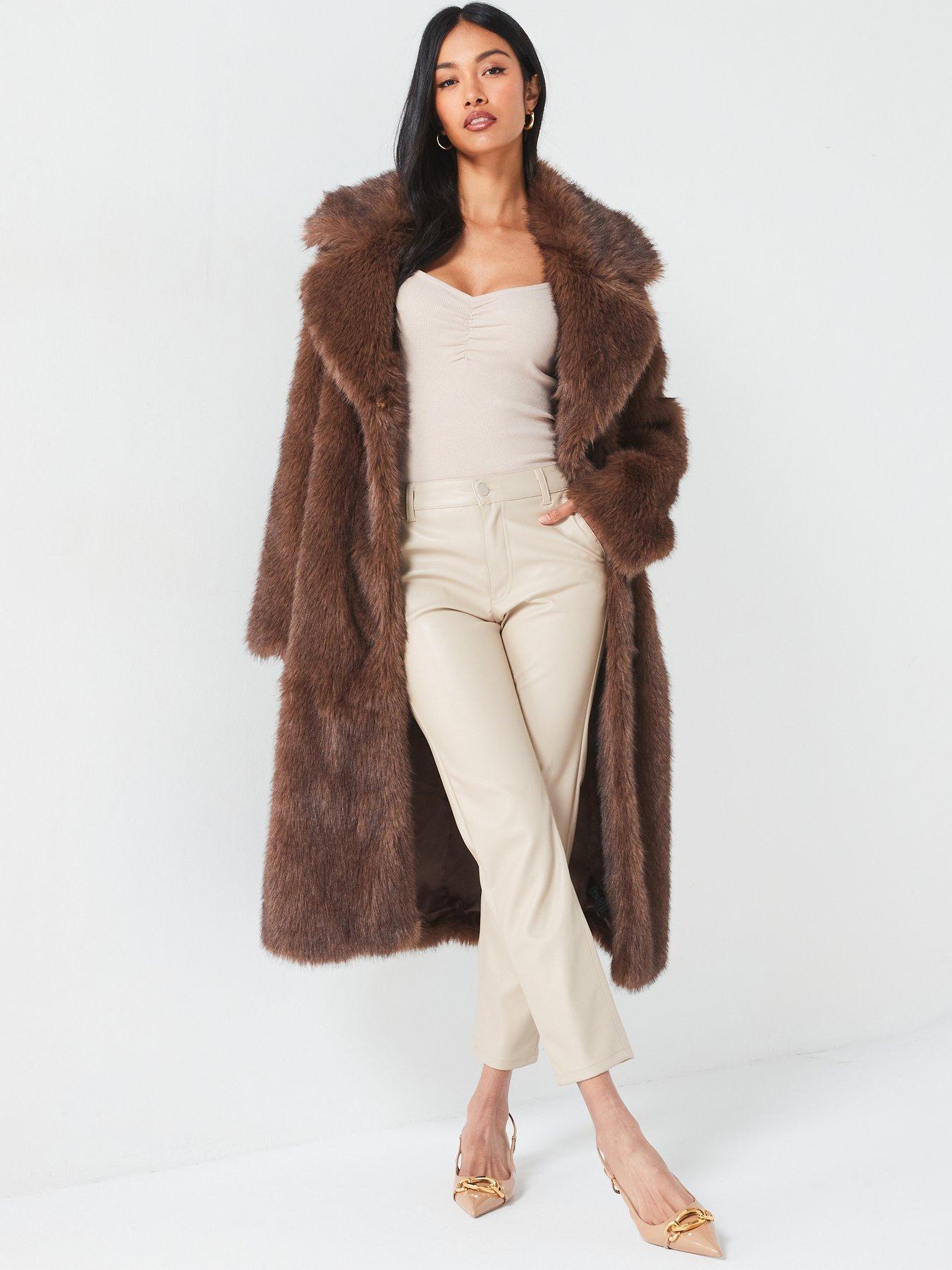 LONG FAUX FUR BELTED ジャケット LONG FAUX FUR BELTED ジャケット