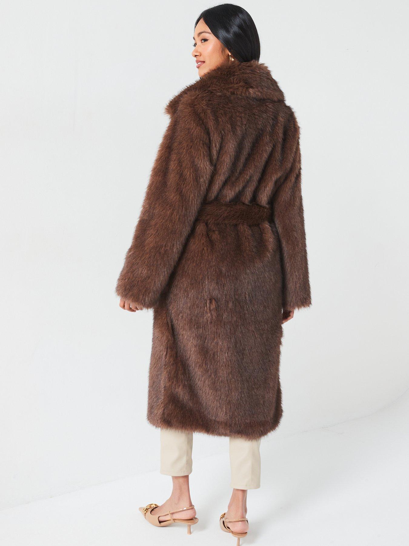 v-by-very-longline-faux-fur-belted-coat-chocolatestillFront