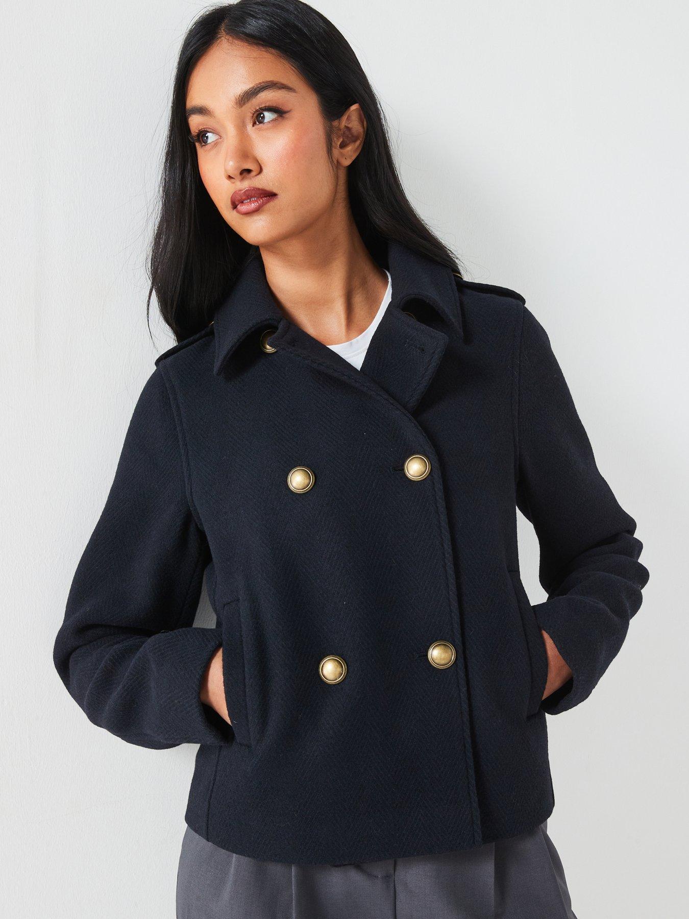 v-by-very-wool-mix-twill-short-pea-coat-navy