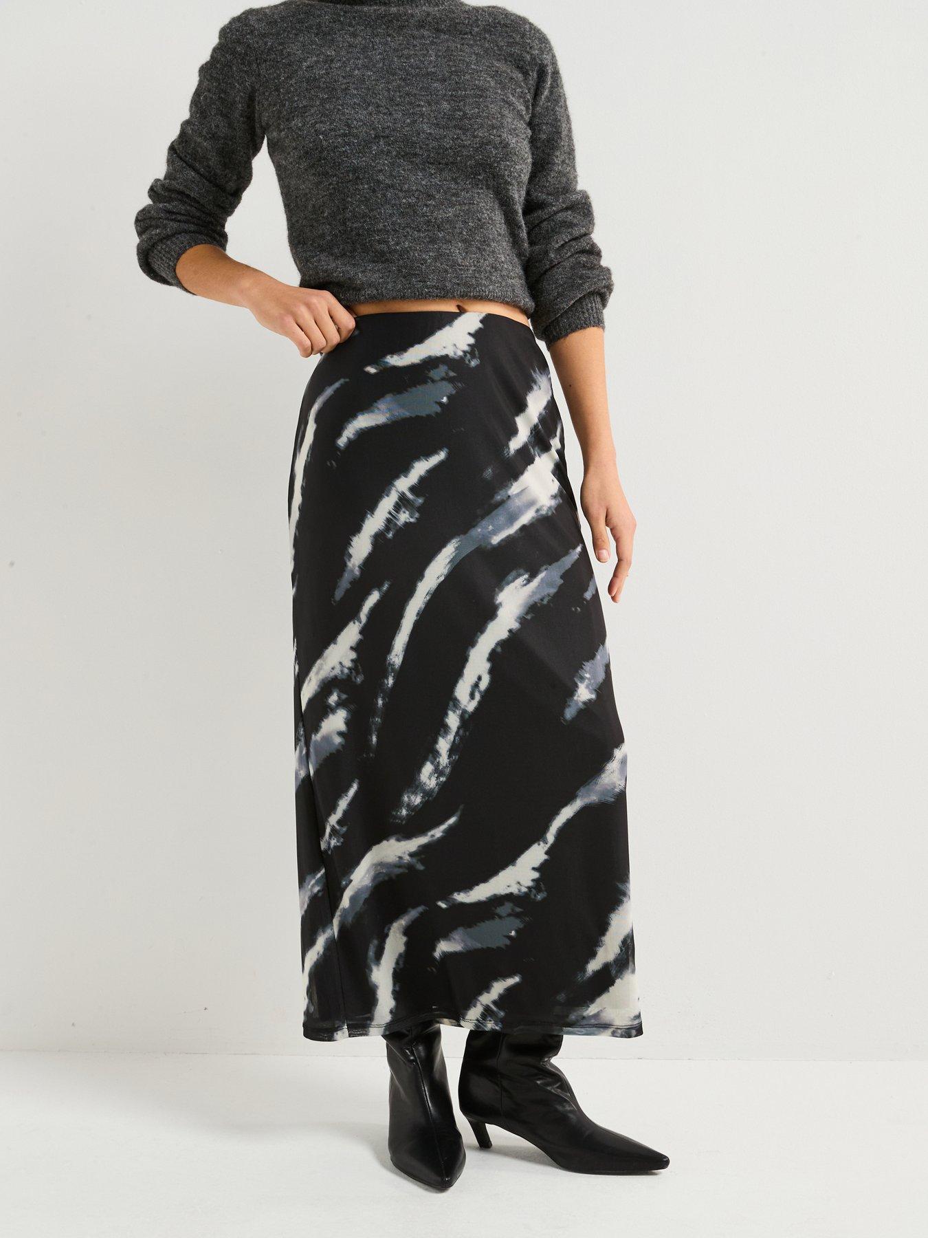 only-zebra-print-satin-midi-skirt-black