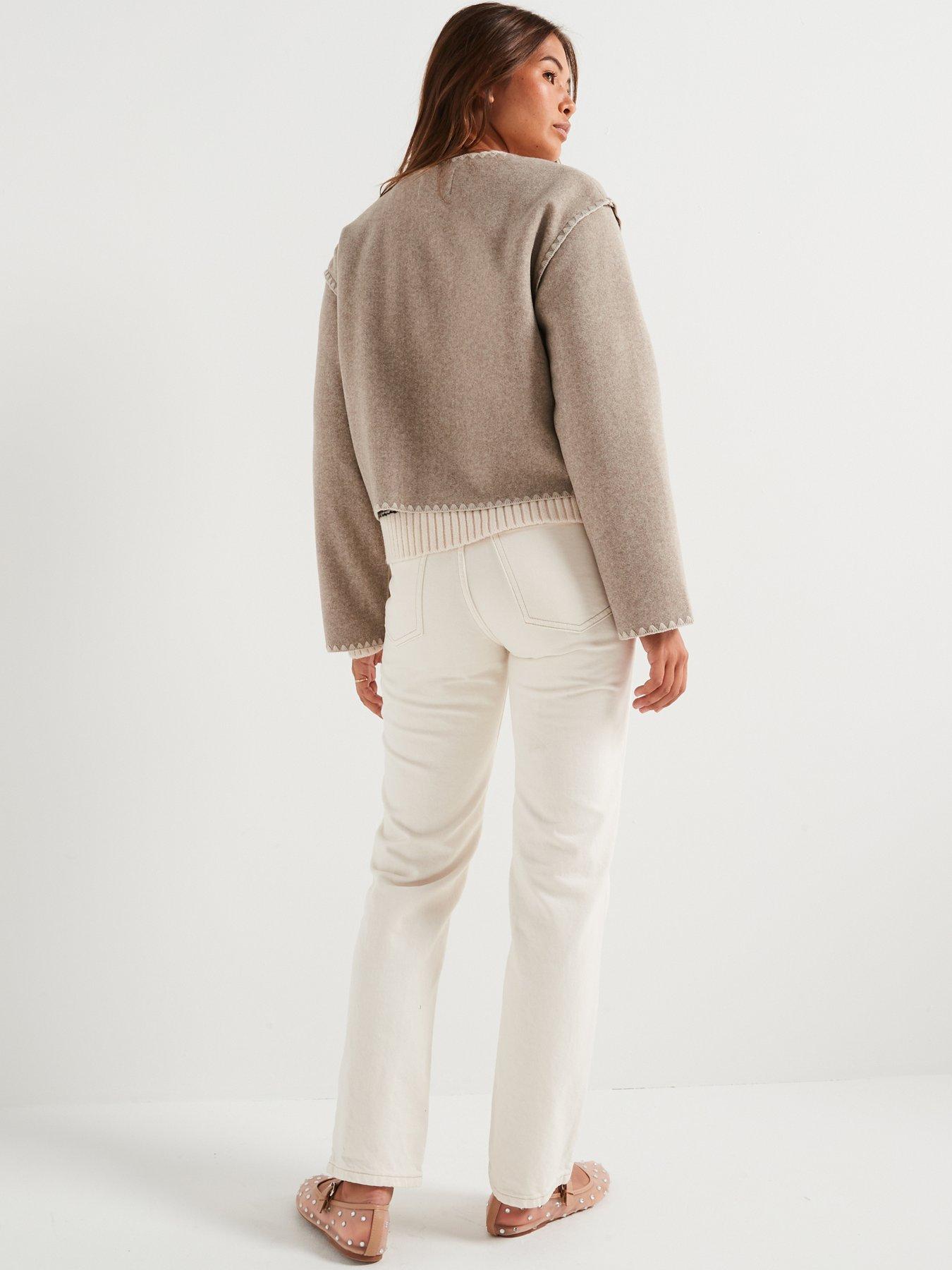 only-scallop-edge-jacket-simply-taupestillFront