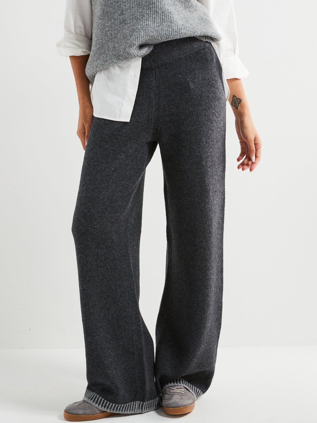 only-stitch-detail-knitted-trousers-dark-grey