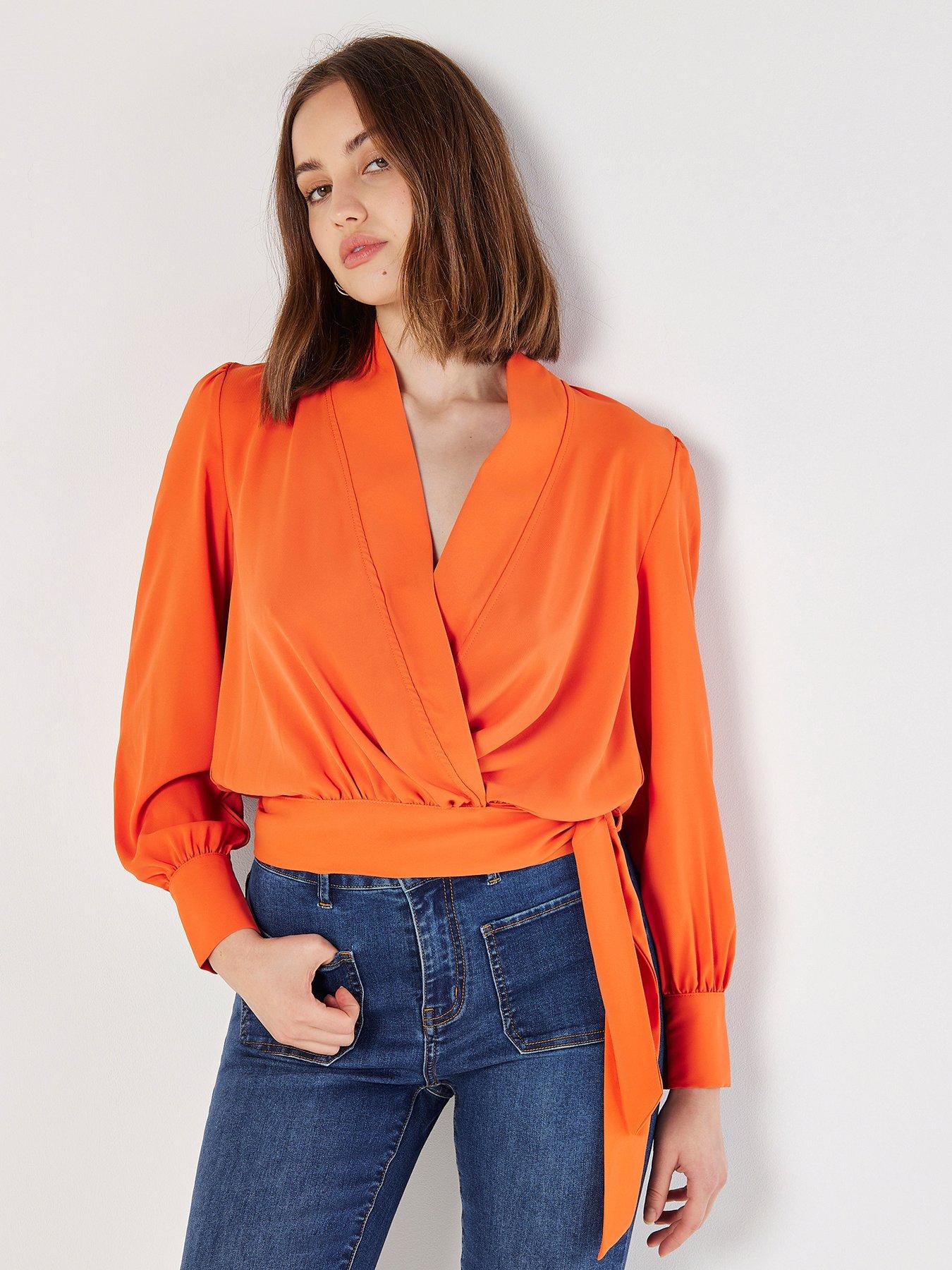 apricot-soft-twill-wrap-lapel-top