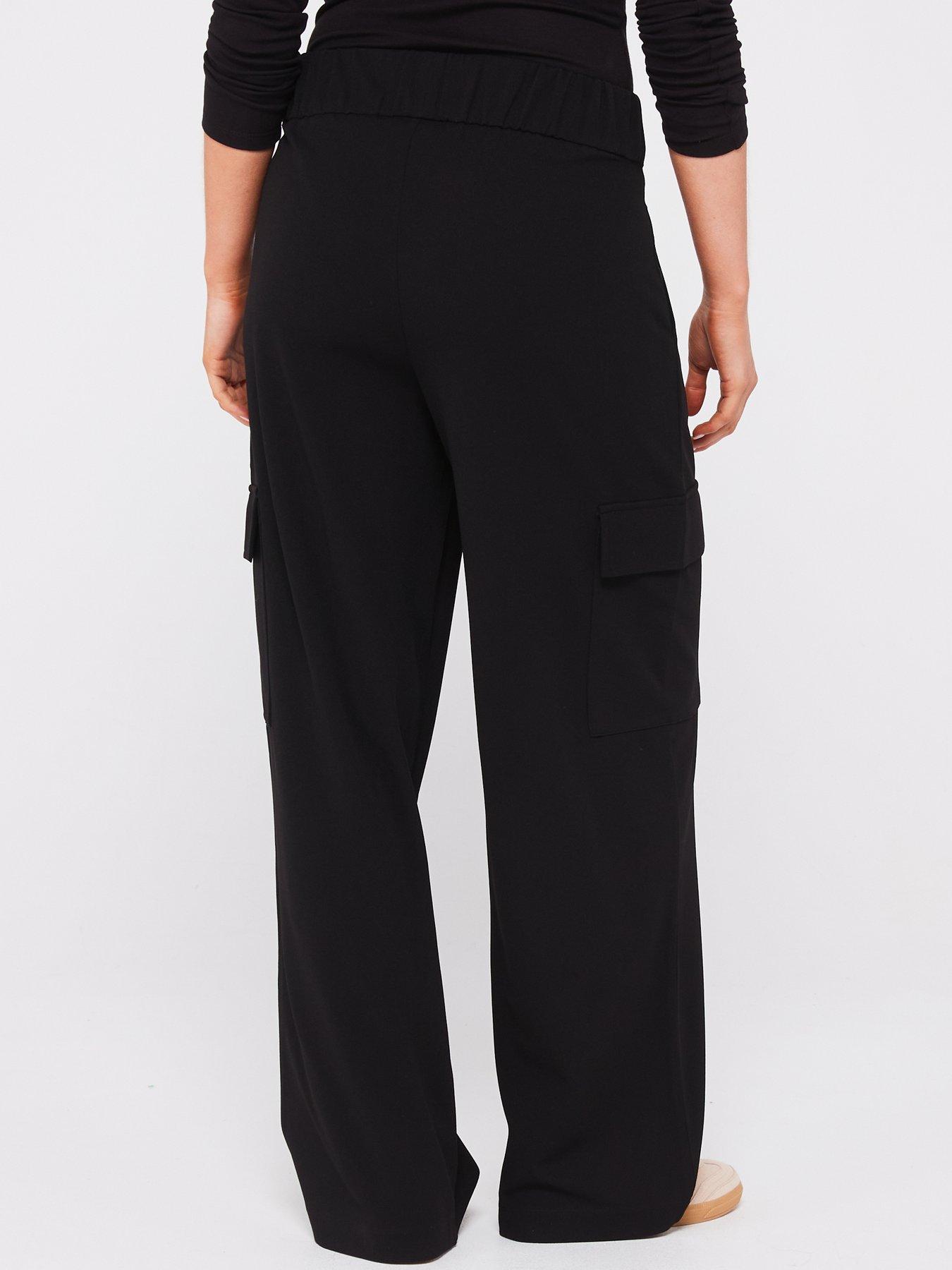 jdy-tailored-cargo-trousers-blackstillFront