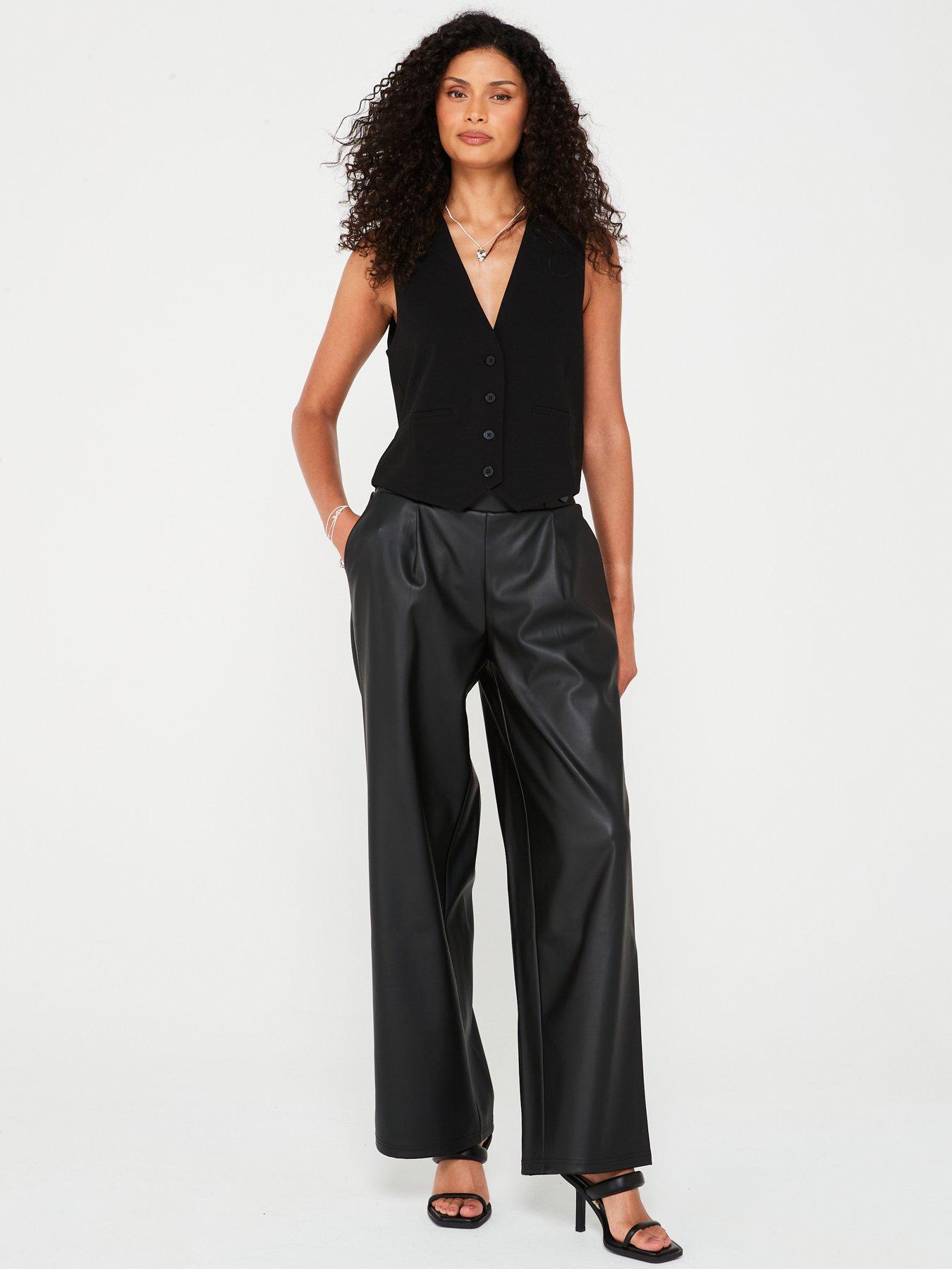 jdy-tailored-pu-trouser-blackback