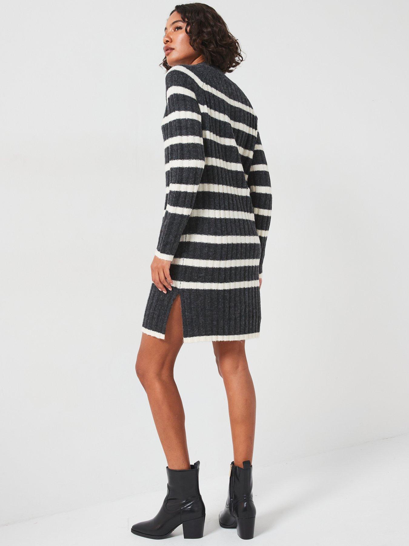 jdy-knitted-stripe-mini-dress-greystillFront