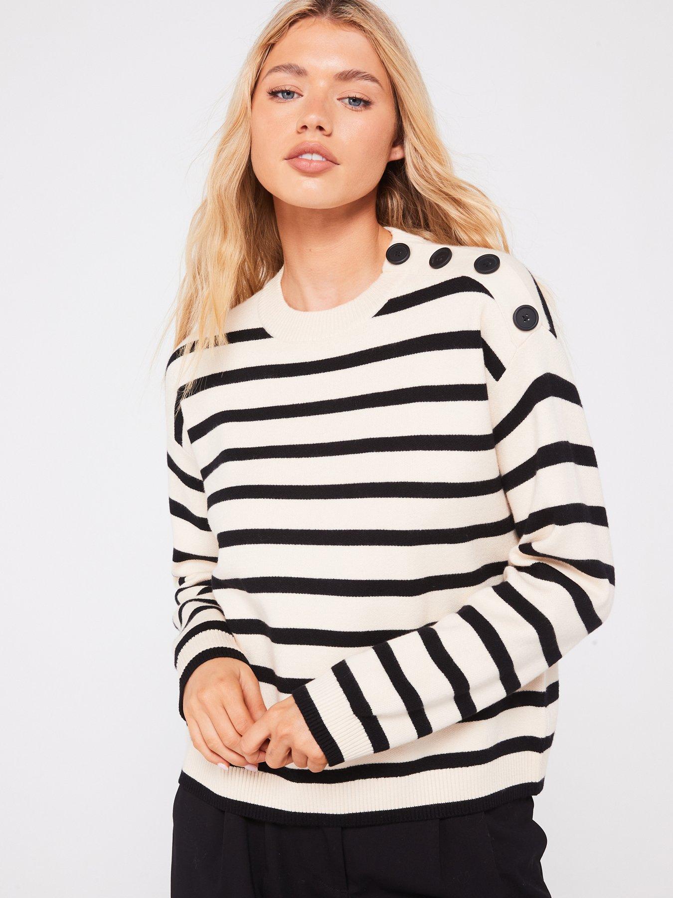 vero-moda-long-sleeve-o-neck-button-pullover-multi