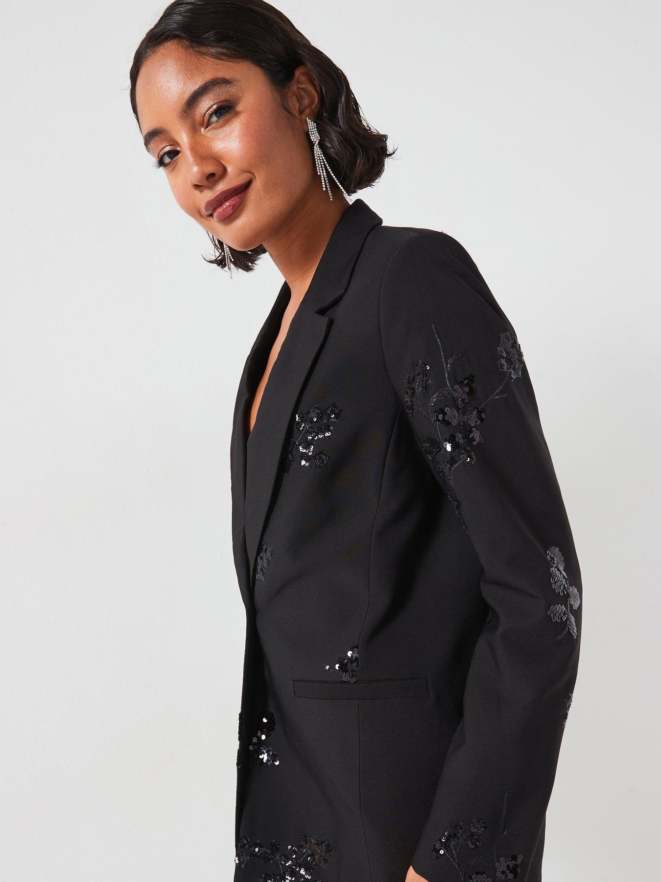 vero-moda-sequin-embellished-loose-blazer-blackoutfit