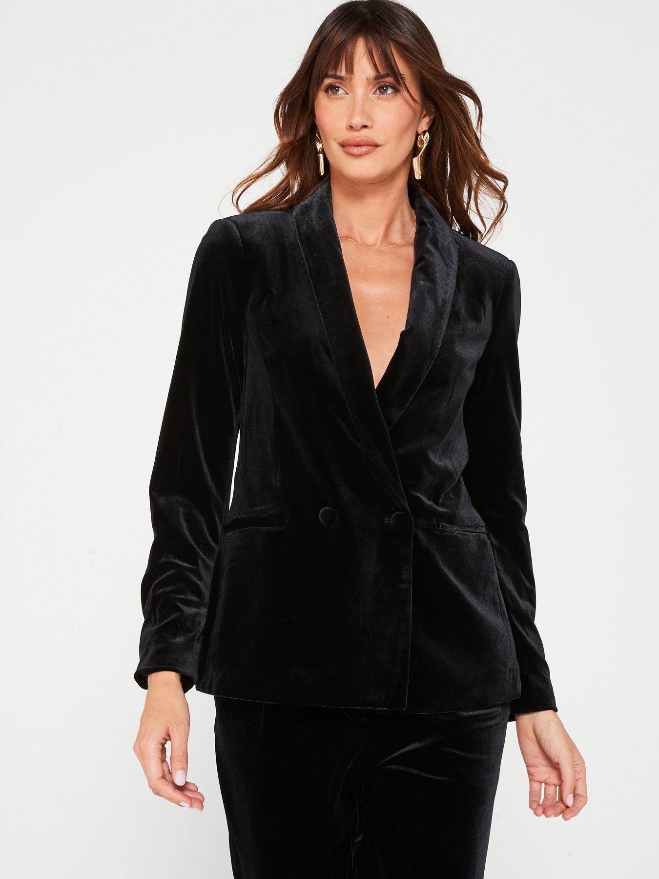 vero-moda-velvet-long-sleeve-blazer-black