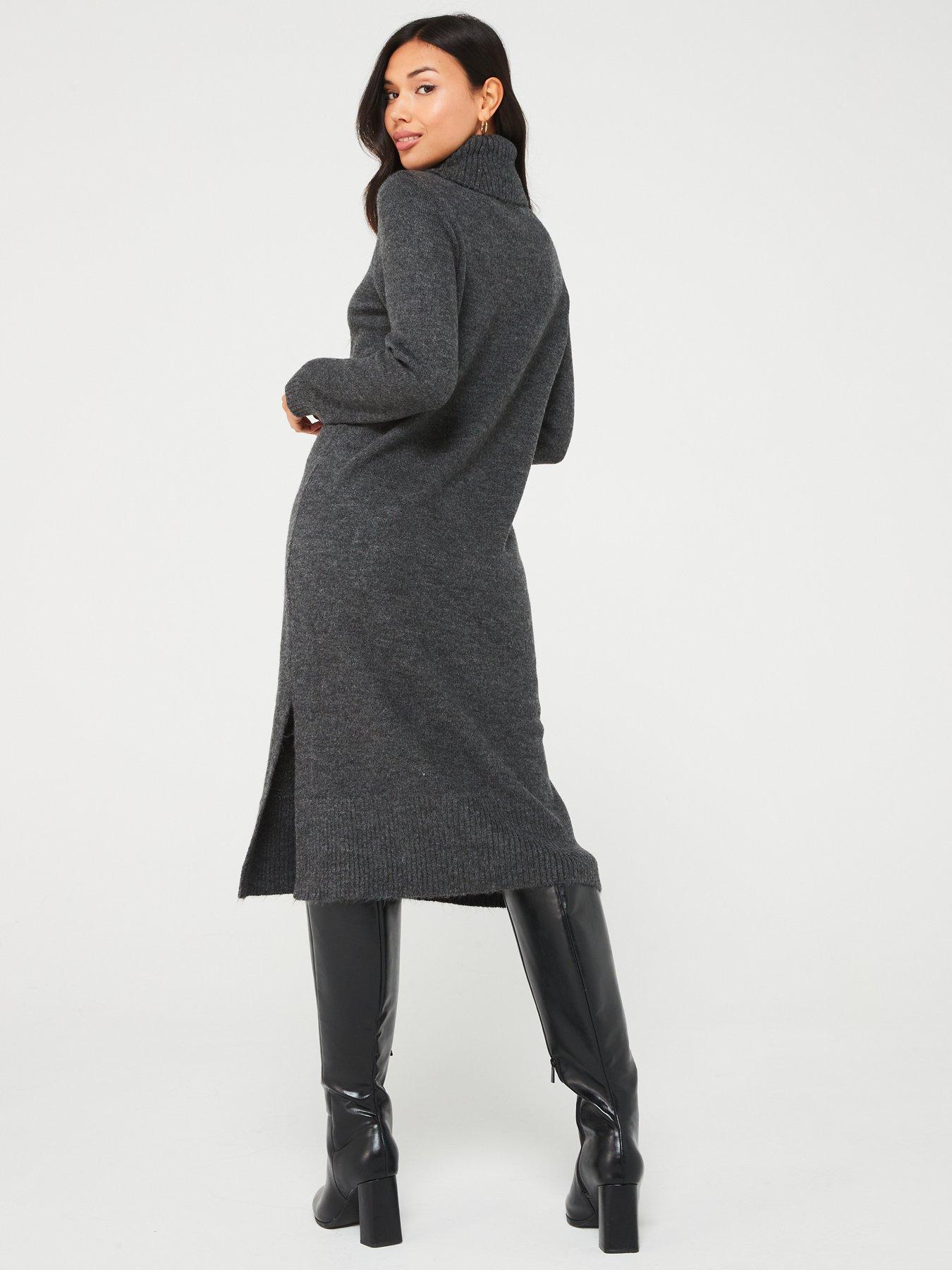 only-roll-neck-knitted-midi-dress-greystillFront