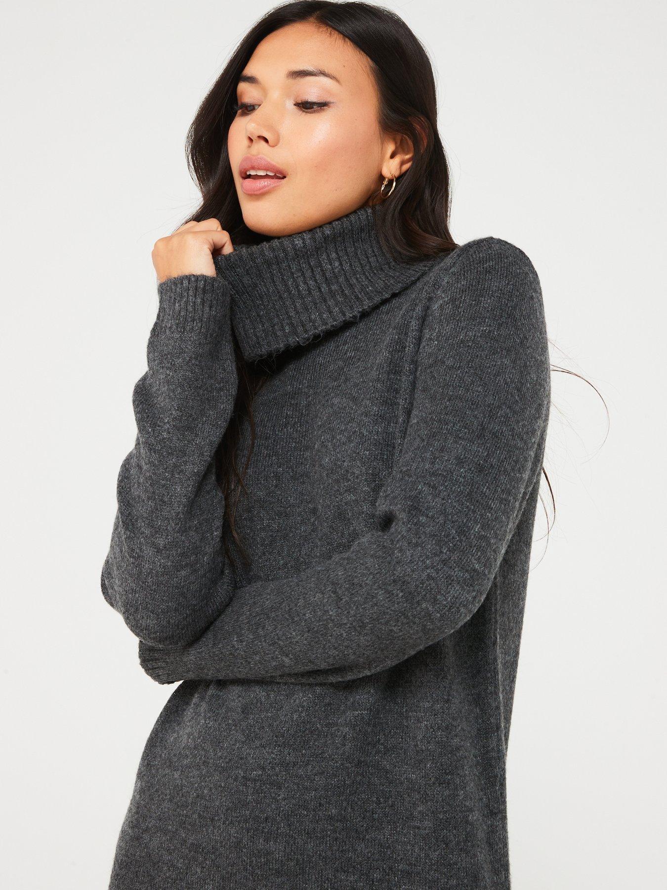 only-roll-neck-knitted-midi-dress-greyoutfit