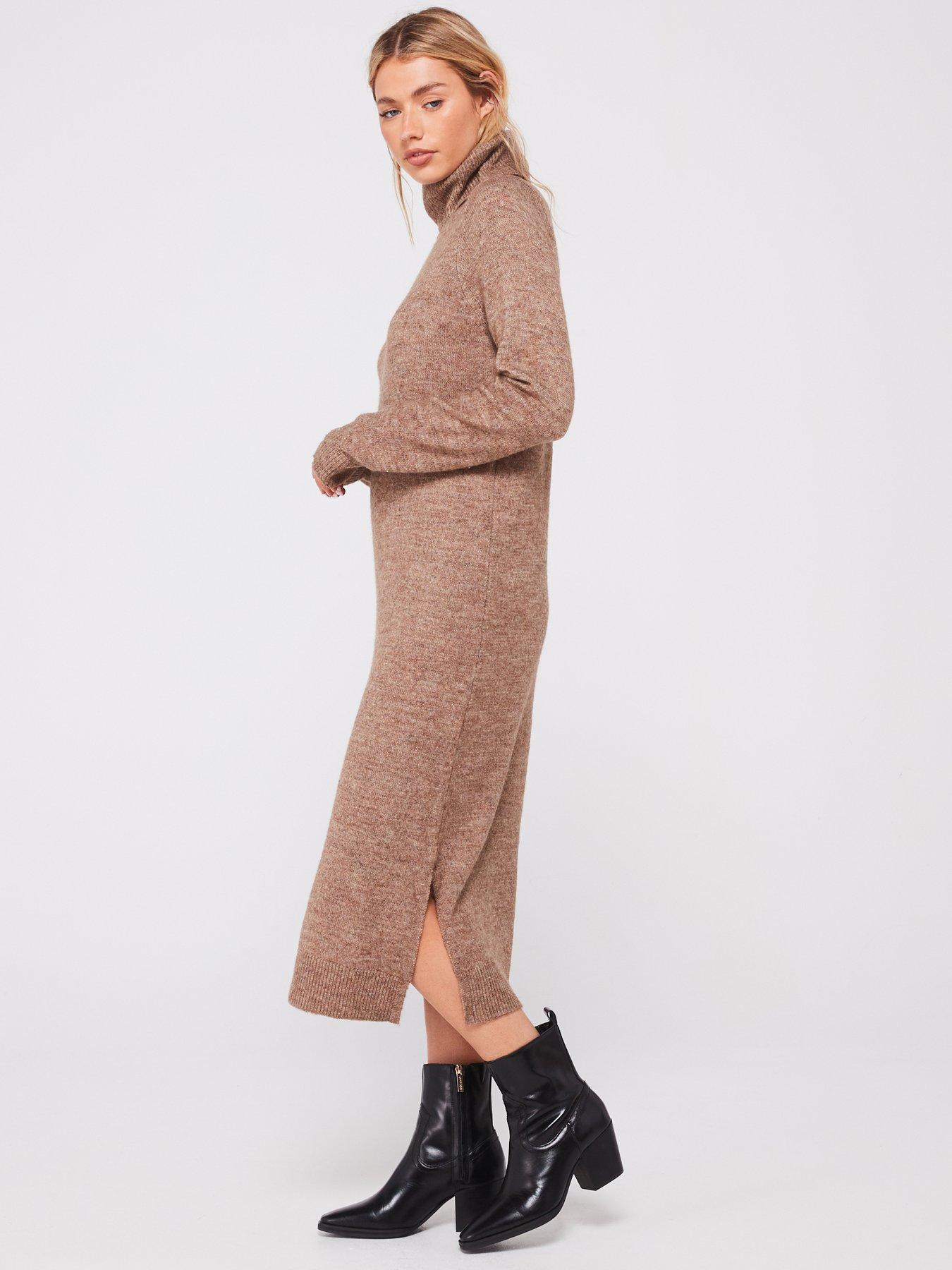 pieces-roll-neck-midi-knitted-dress-beigeback