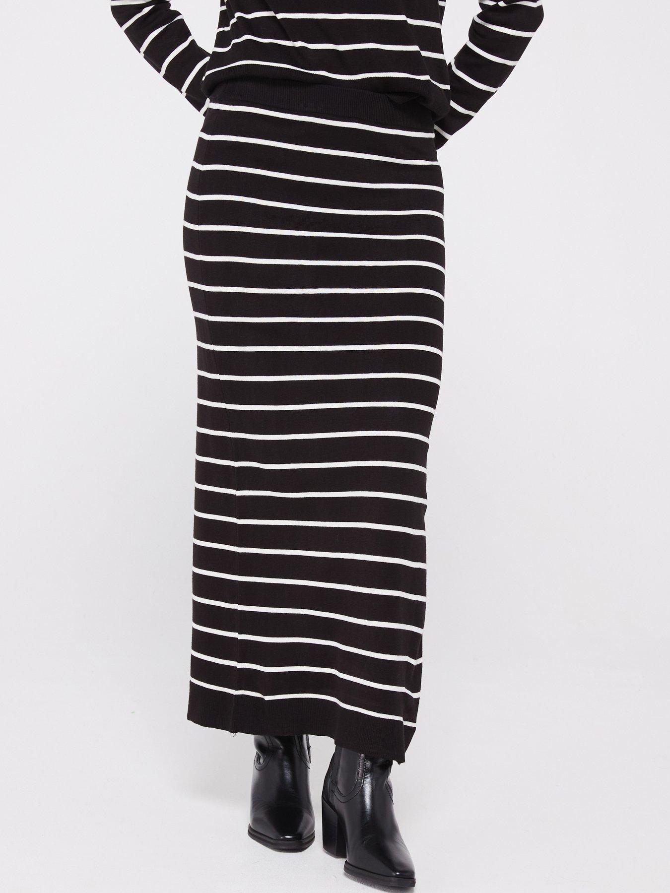 pieces-knitted-midi-skirt-blackwhite