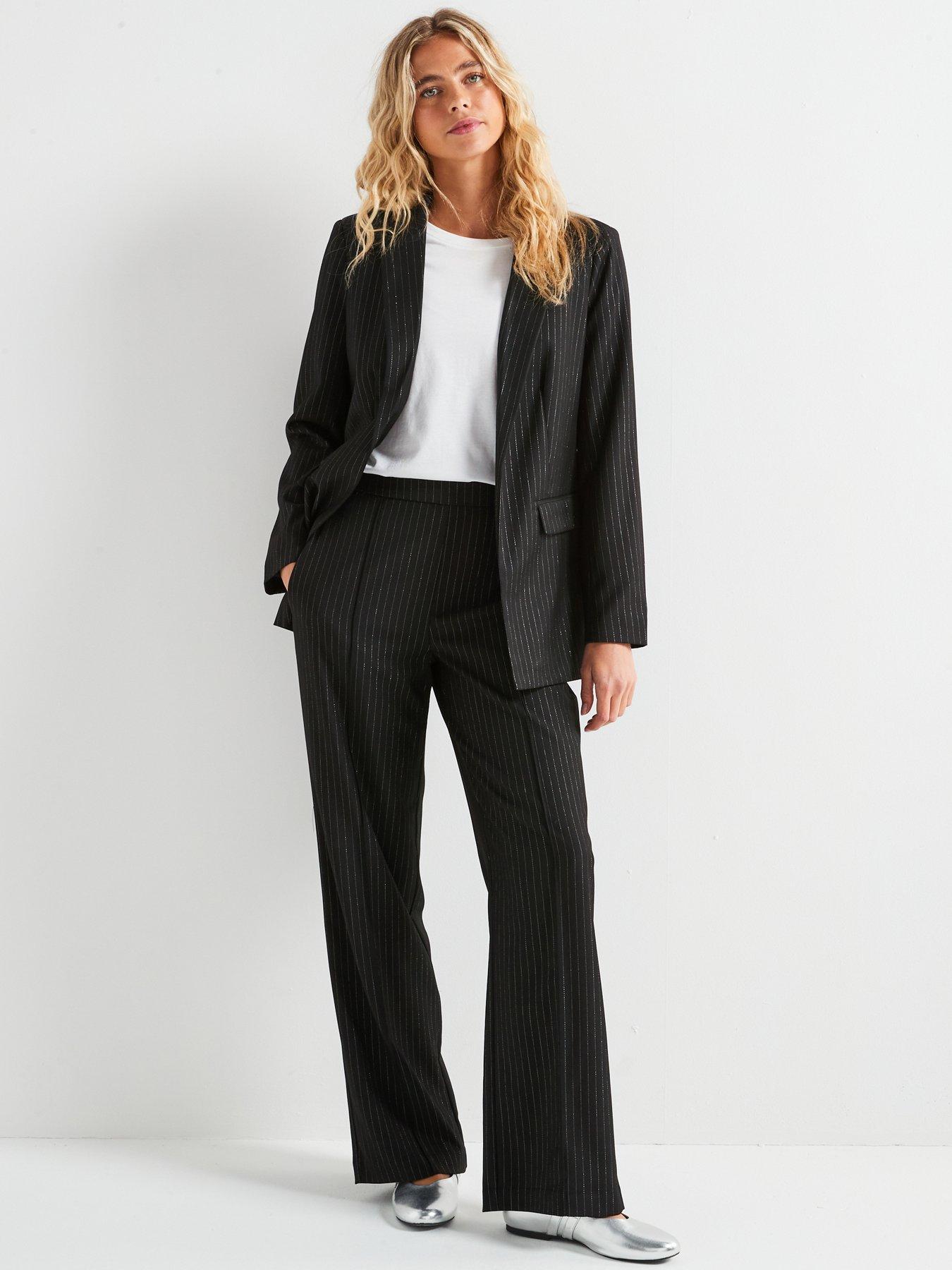 pieces-long-sleeve-sparkle-pin-stripe-blazer-blackback