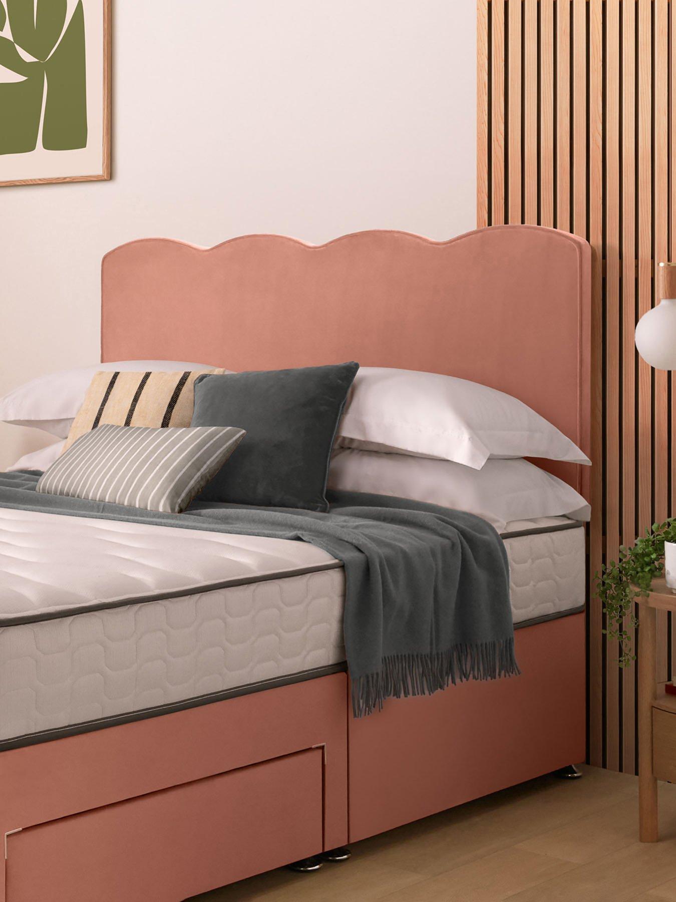 undefined Wave Headboard - Velvet - Blush