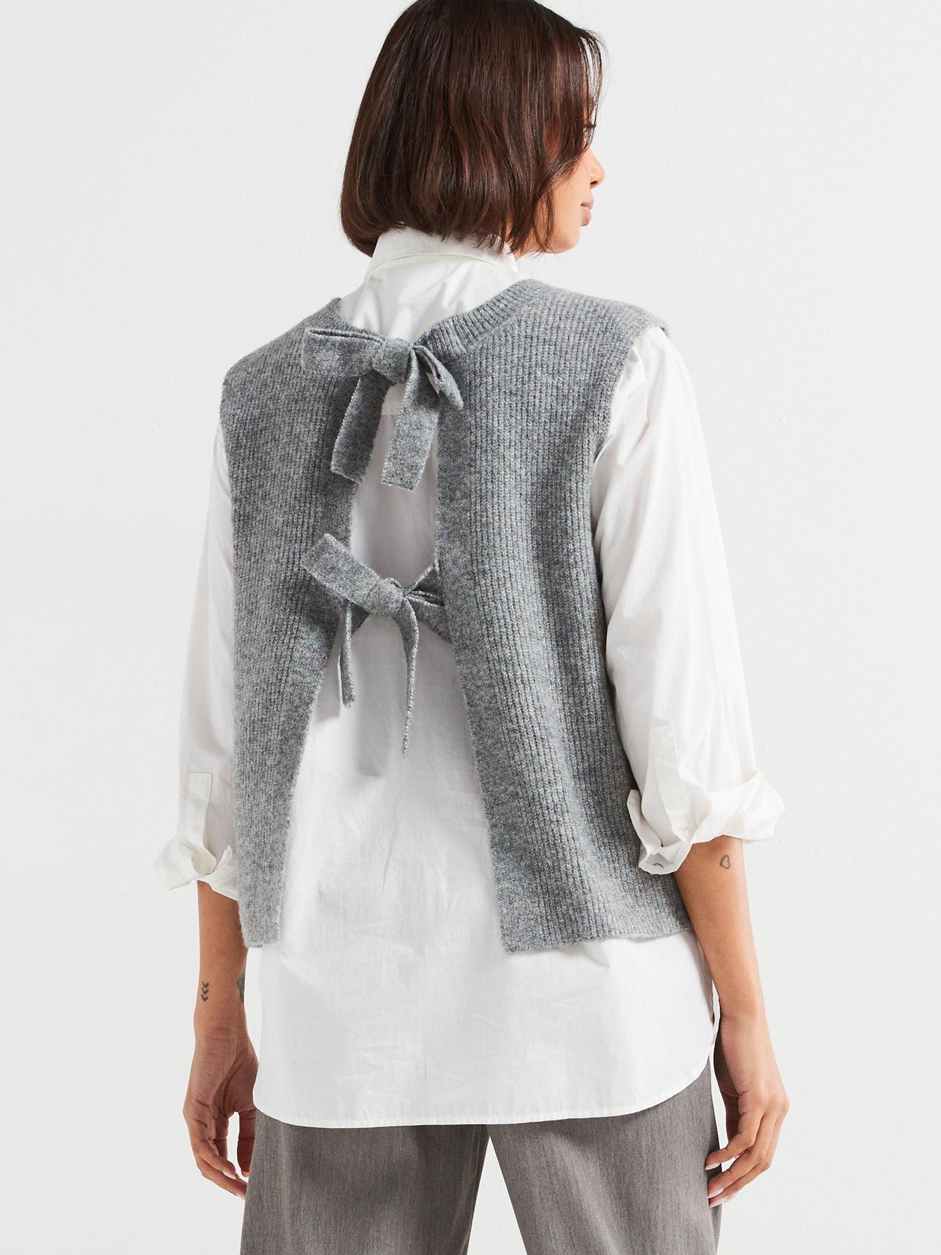 pieces-sleeveless-tie-vest-greystillFront