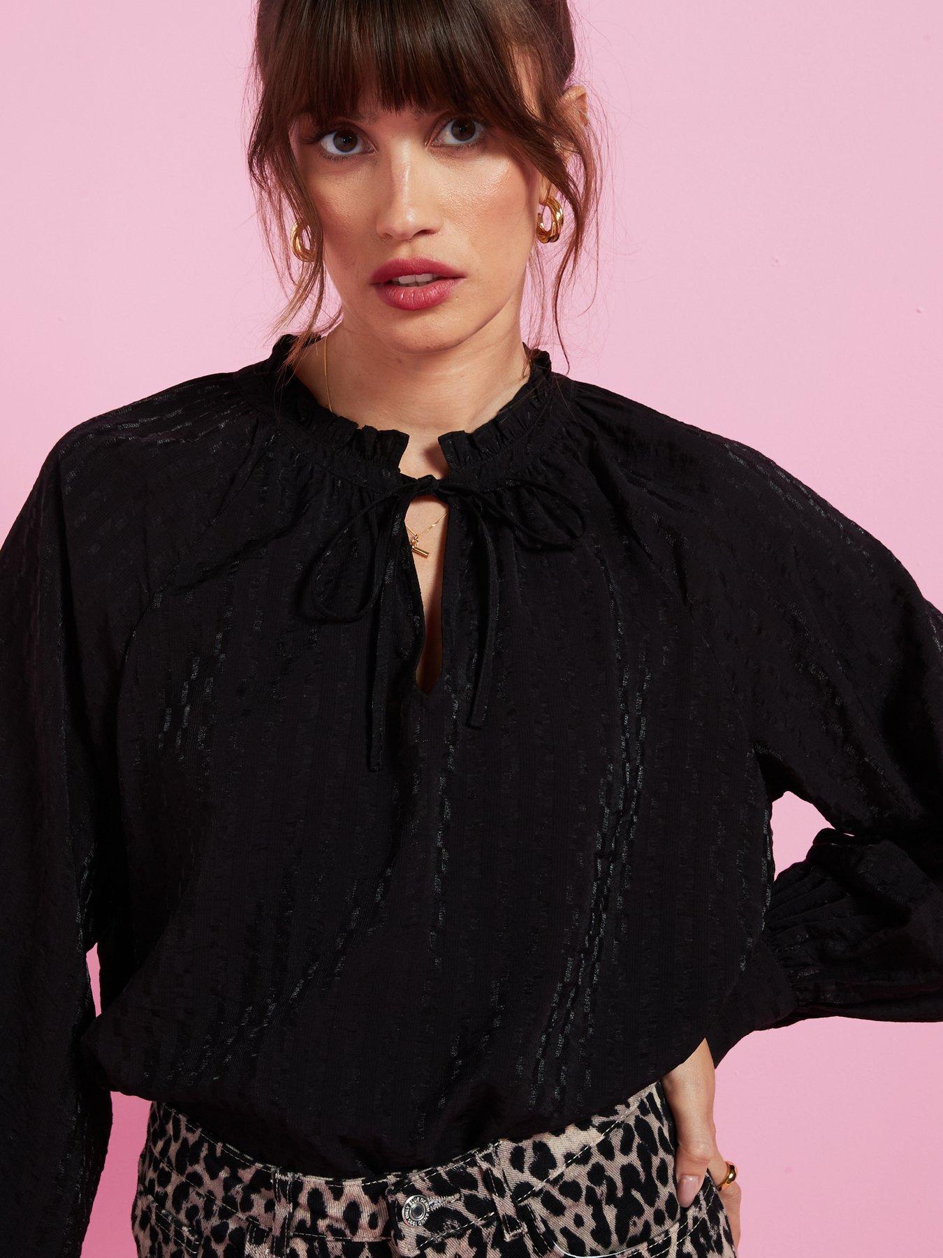 jdy-tie-detail-long-sleeve-blouse-blackdetail