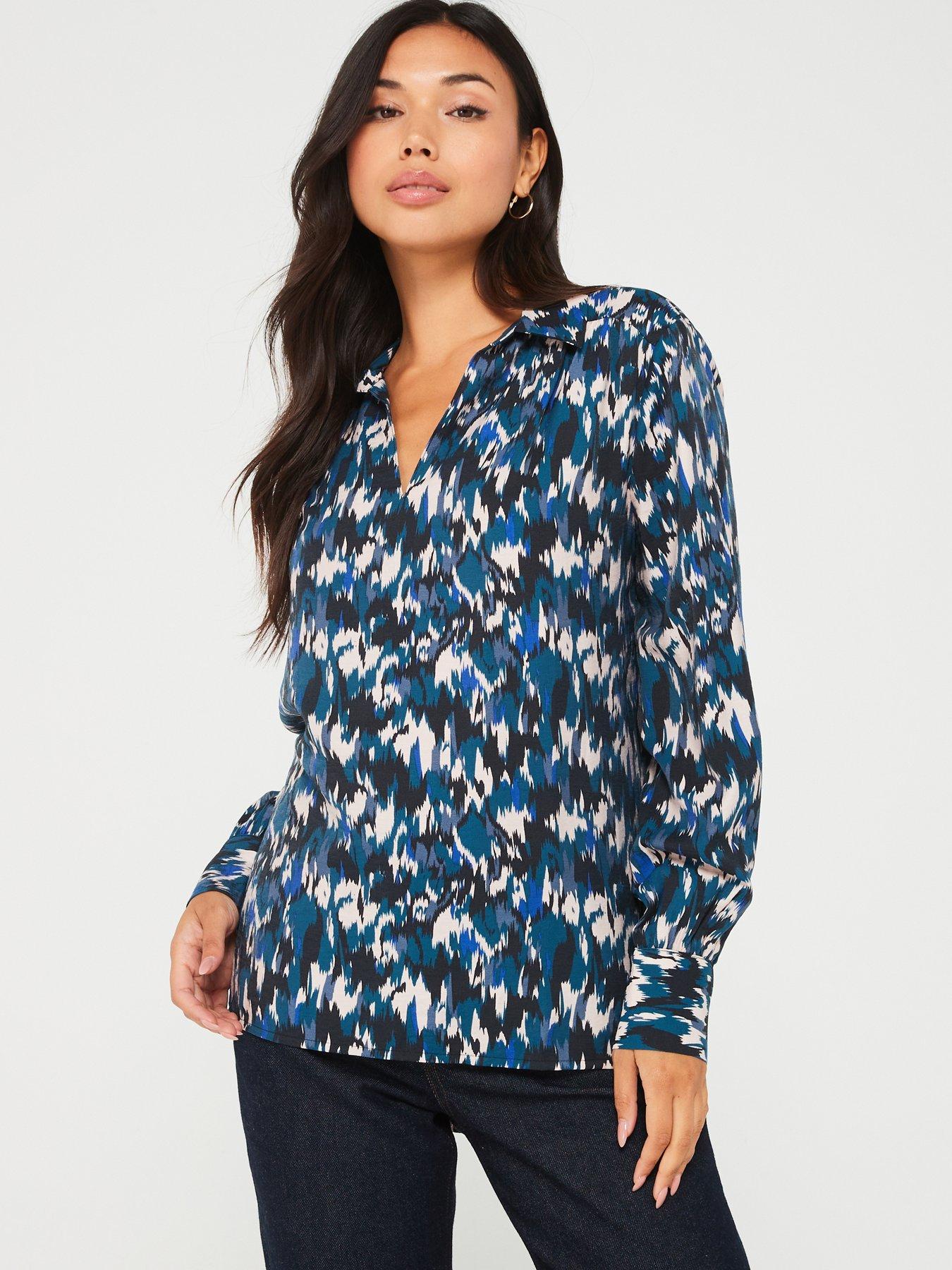 jdy-printed-long-sleeve-shirt-blue