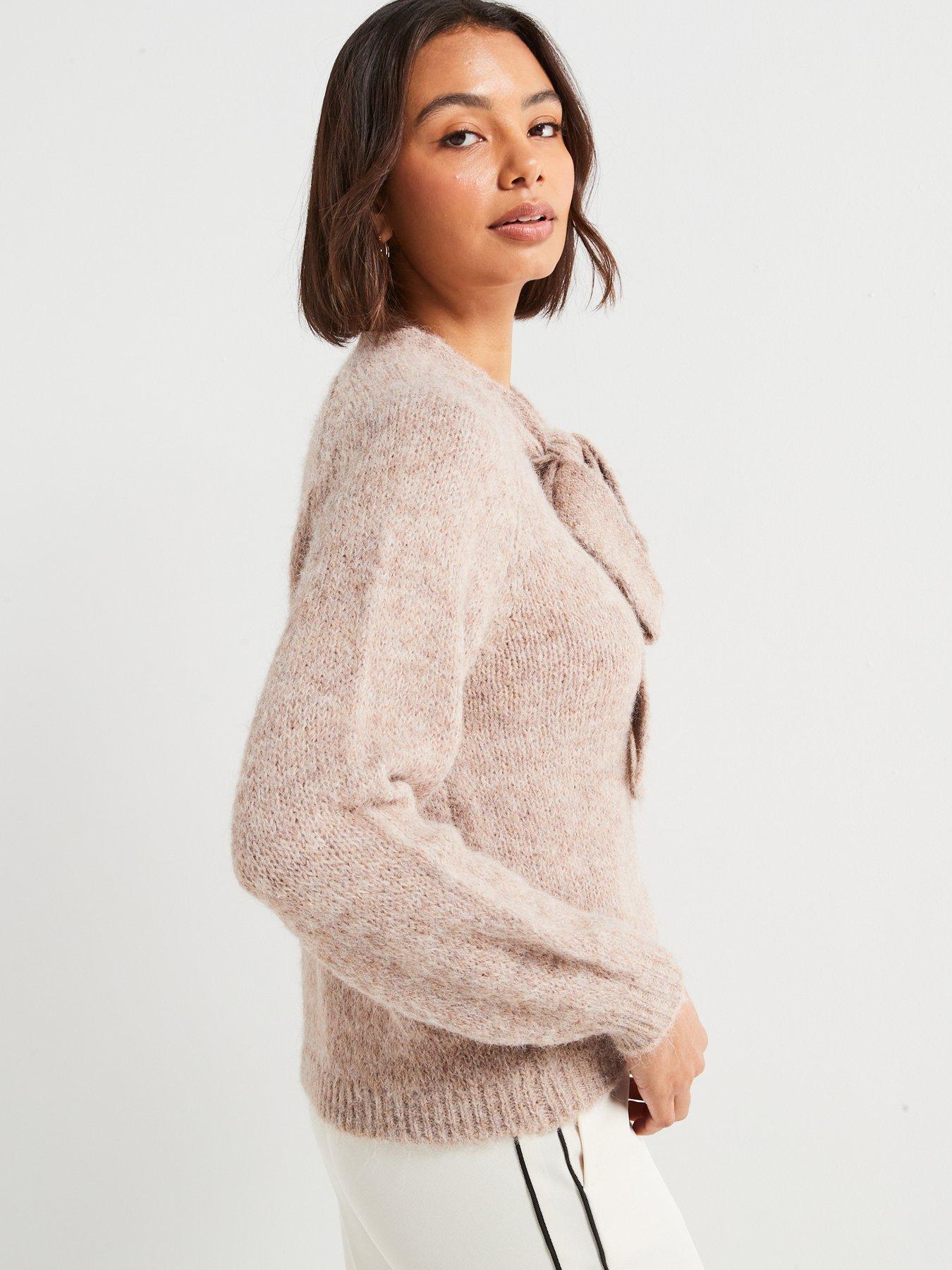 jdy-zoey-long-sleeve-bow-knitted-pullover-greystillFront