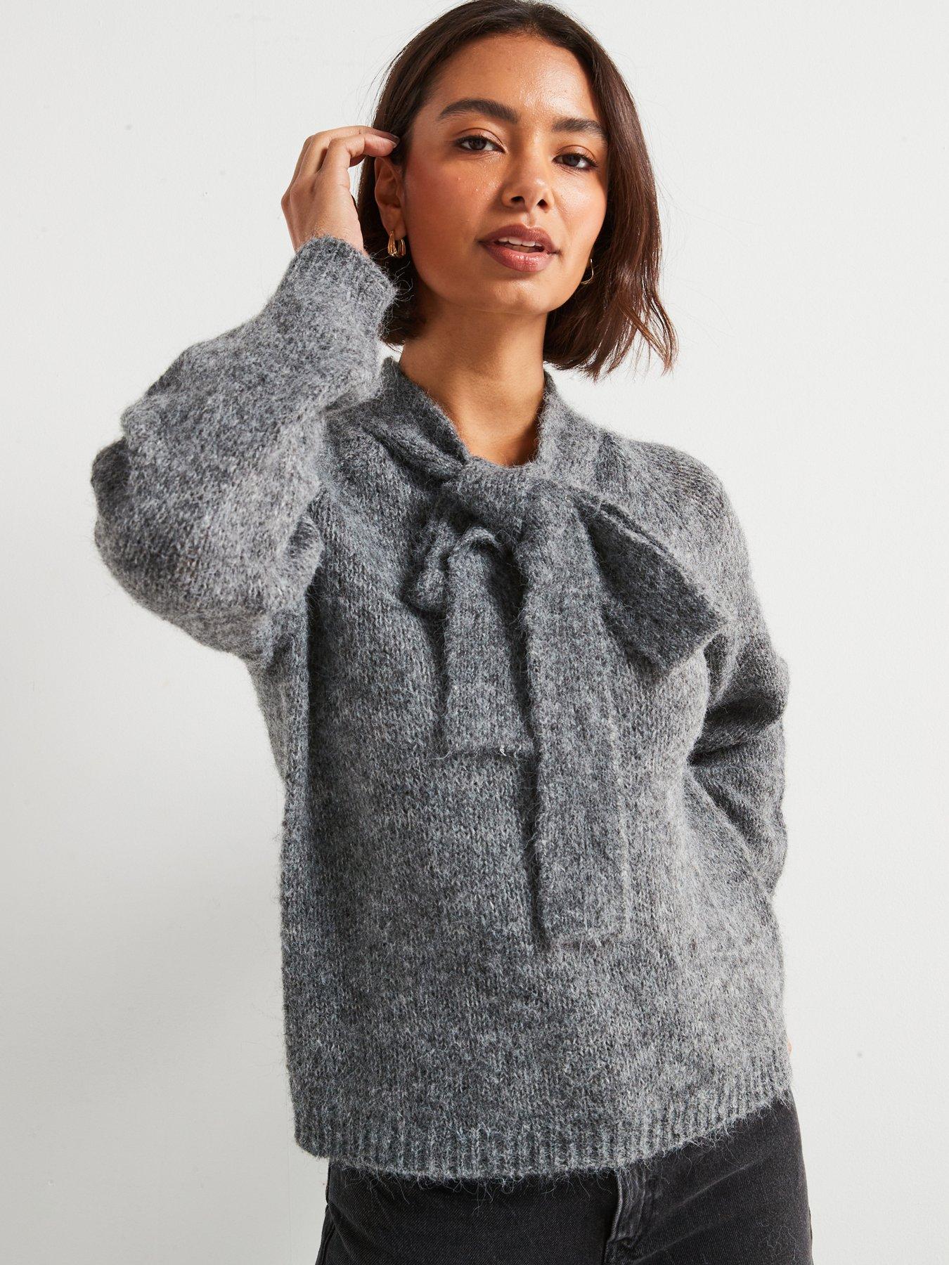 jdy-zoey-long-sleeve-bow-knitted-pullover-greyoutfit