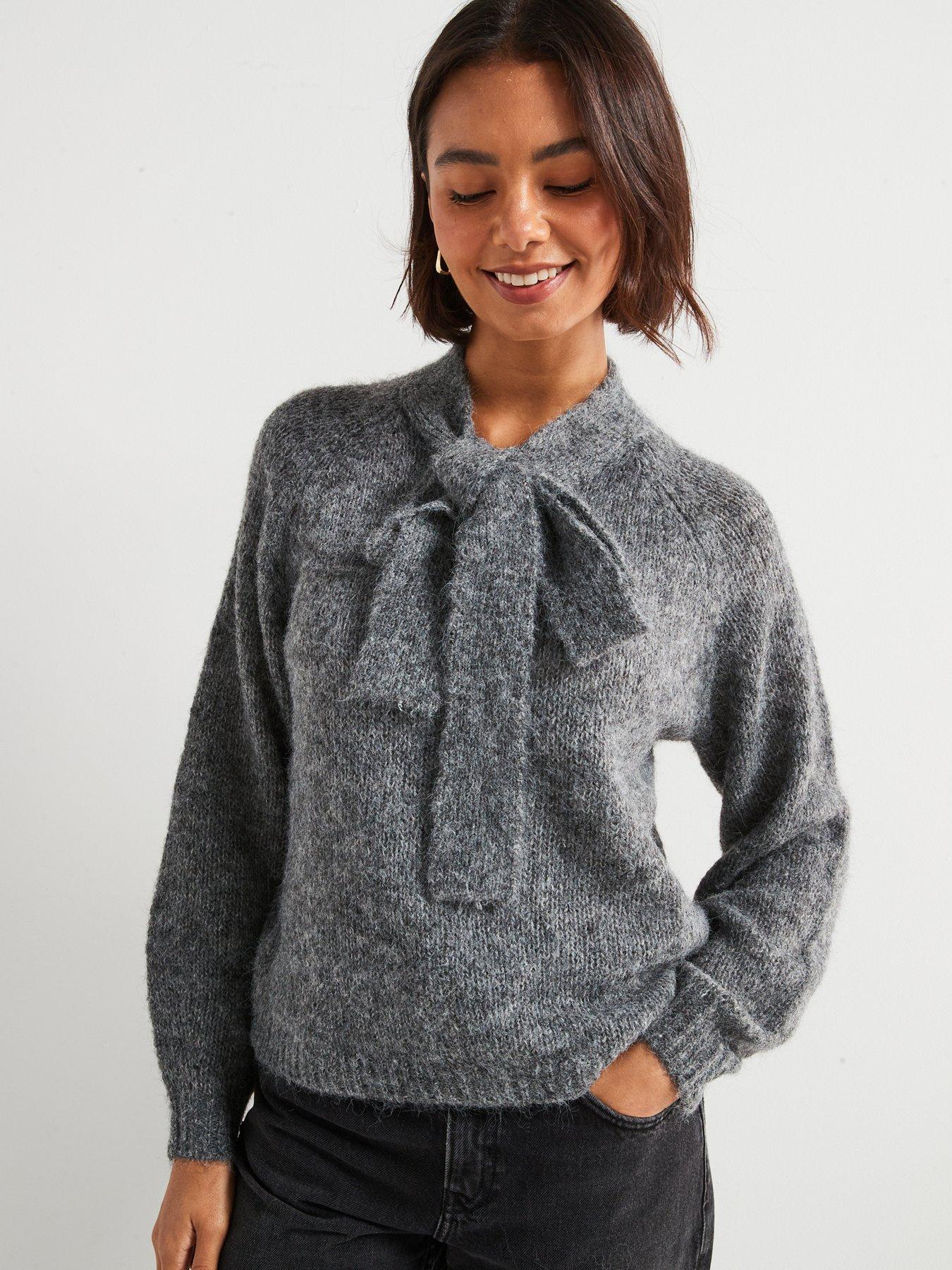 jdy-zoey-long-sleeve-bow-knitted-pullover-greydetail