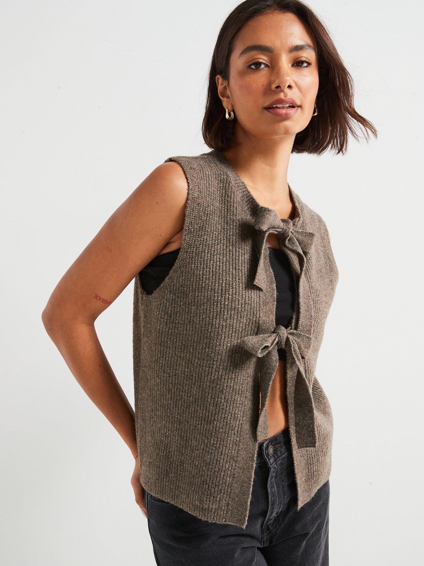 pieces-sleeveless-tie-vest-morel-brown