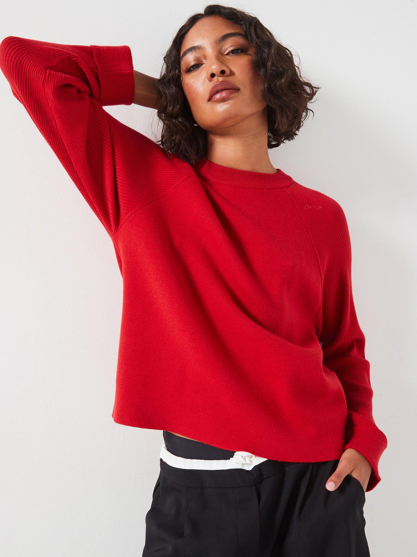 vero-moda-long-sleeve-o-neck-pullover-red