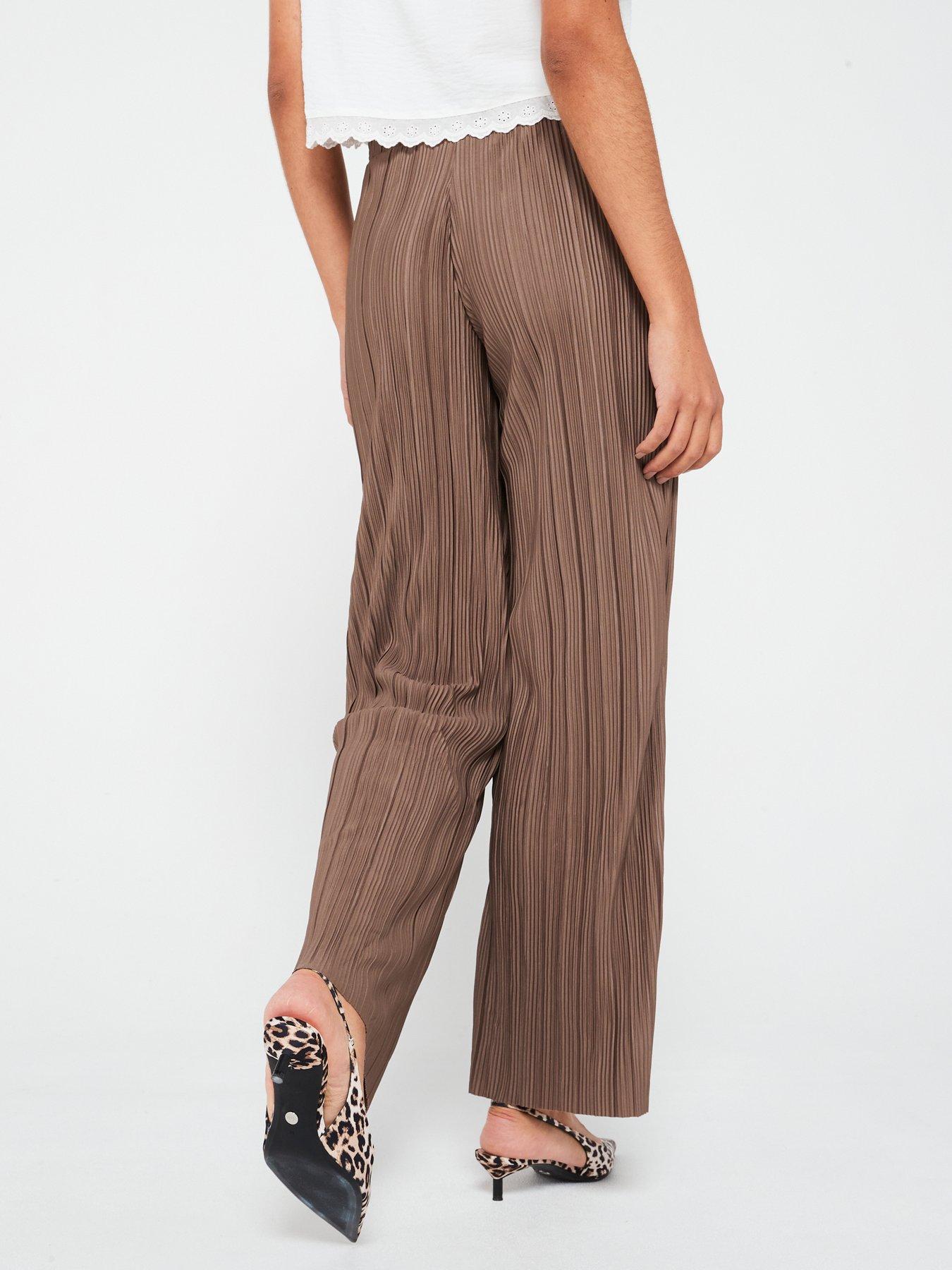 jdy-bravo-pleat-jersey-pant---brownstillFront