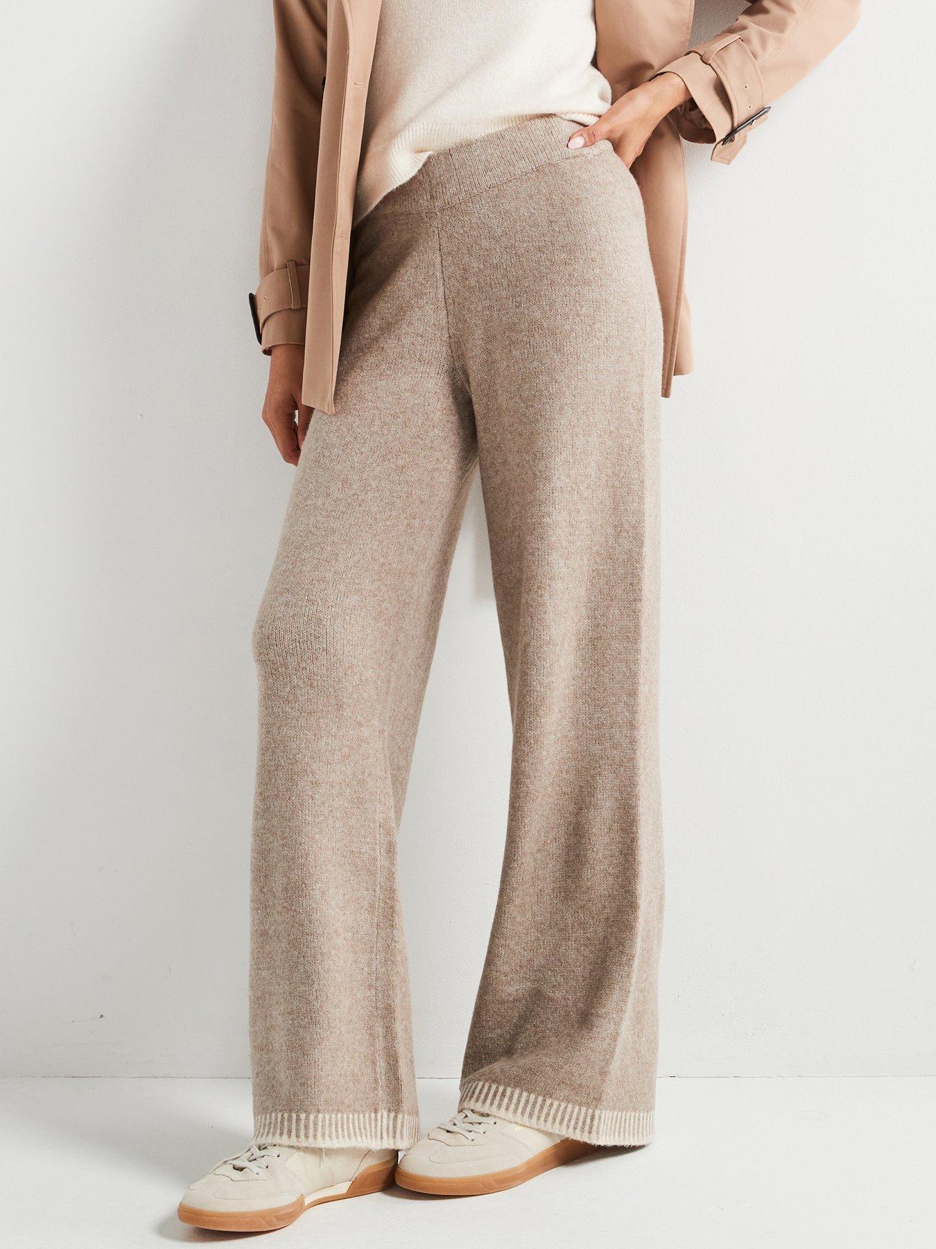 only-stitch-detail-knitted-trousers-brown