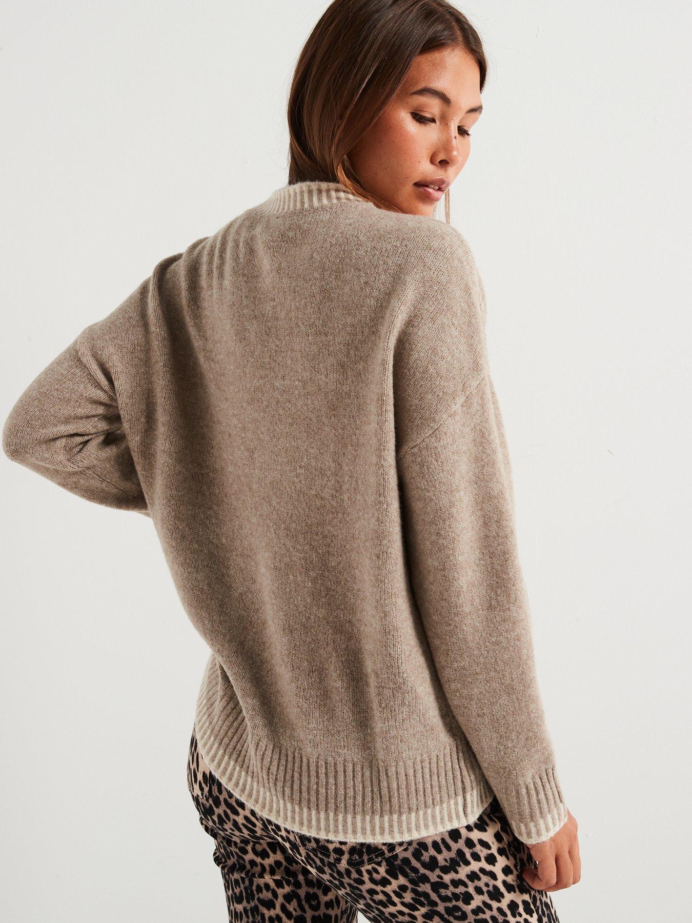 only-stitch-detail-mock-neck-knitted-jumper-brownstillFront