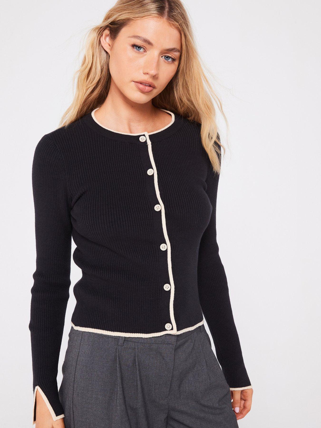 vero-moda-long-sleeve-button-down-cardigan-blackfront