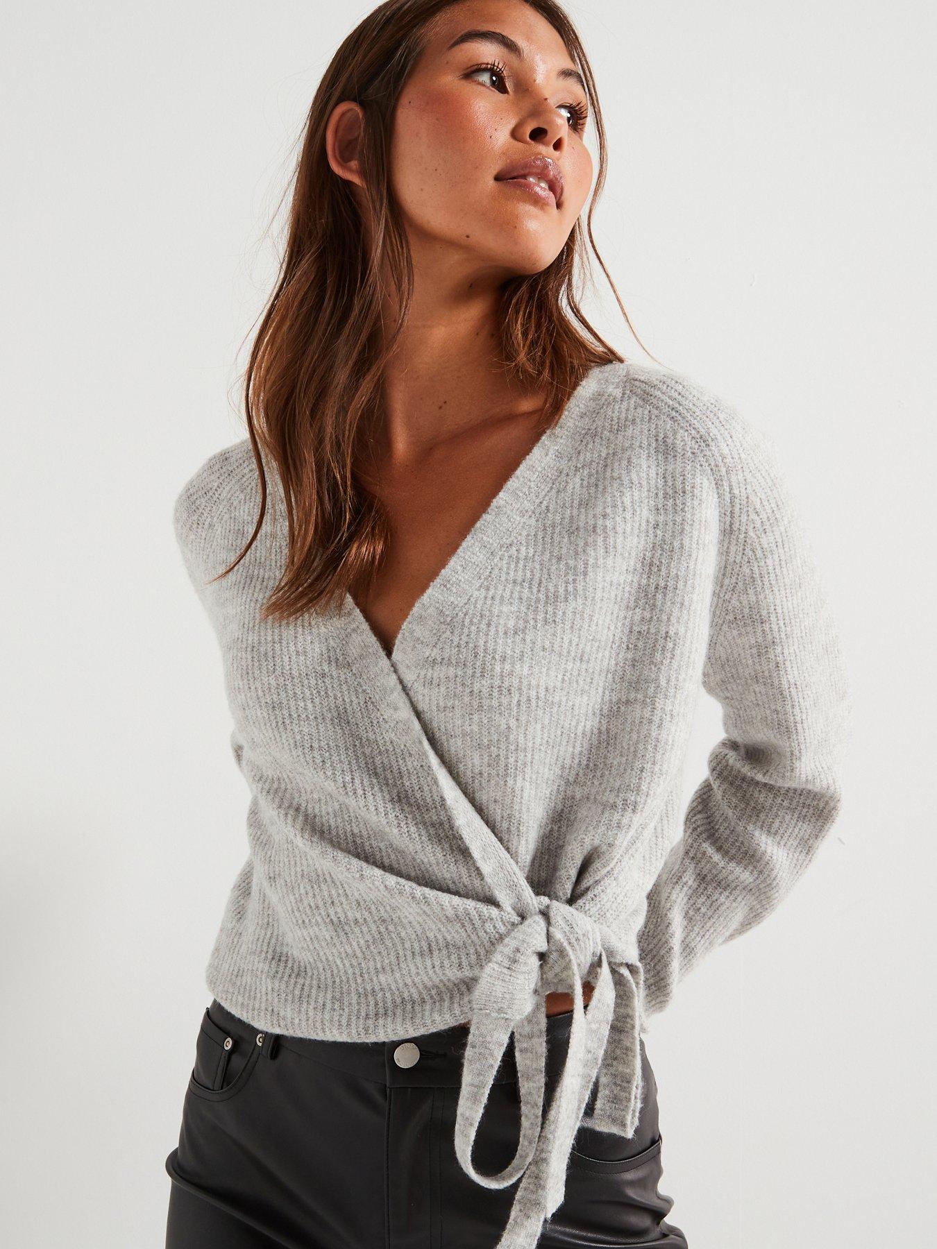 vero-moda-wrap-long-sleeve-v-neck-cardigan-grey