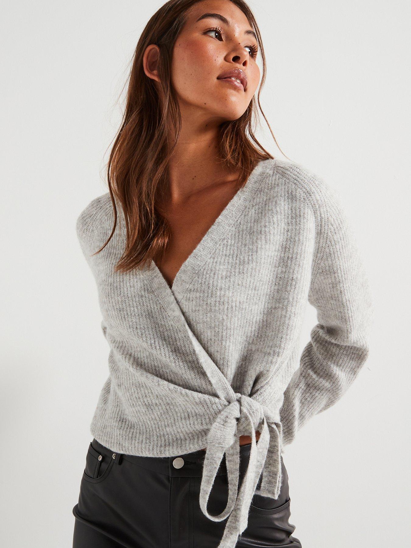 Vero Moda Wrap Long Sleeve V-Neck Cardigan Grey Very Ireland