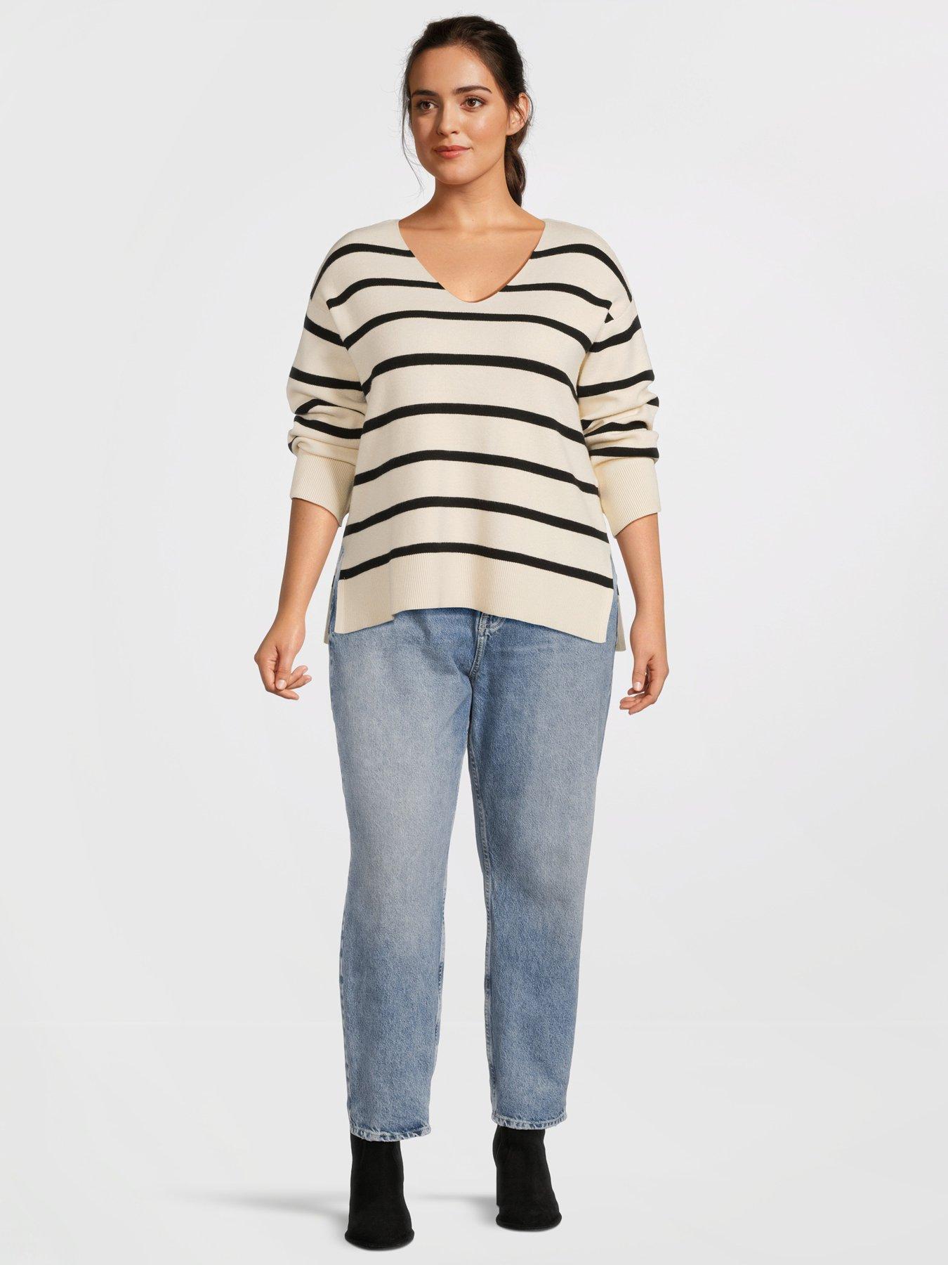 vero-moda-curve-v-neck-long-sleeve-stripe-pullover-creamback