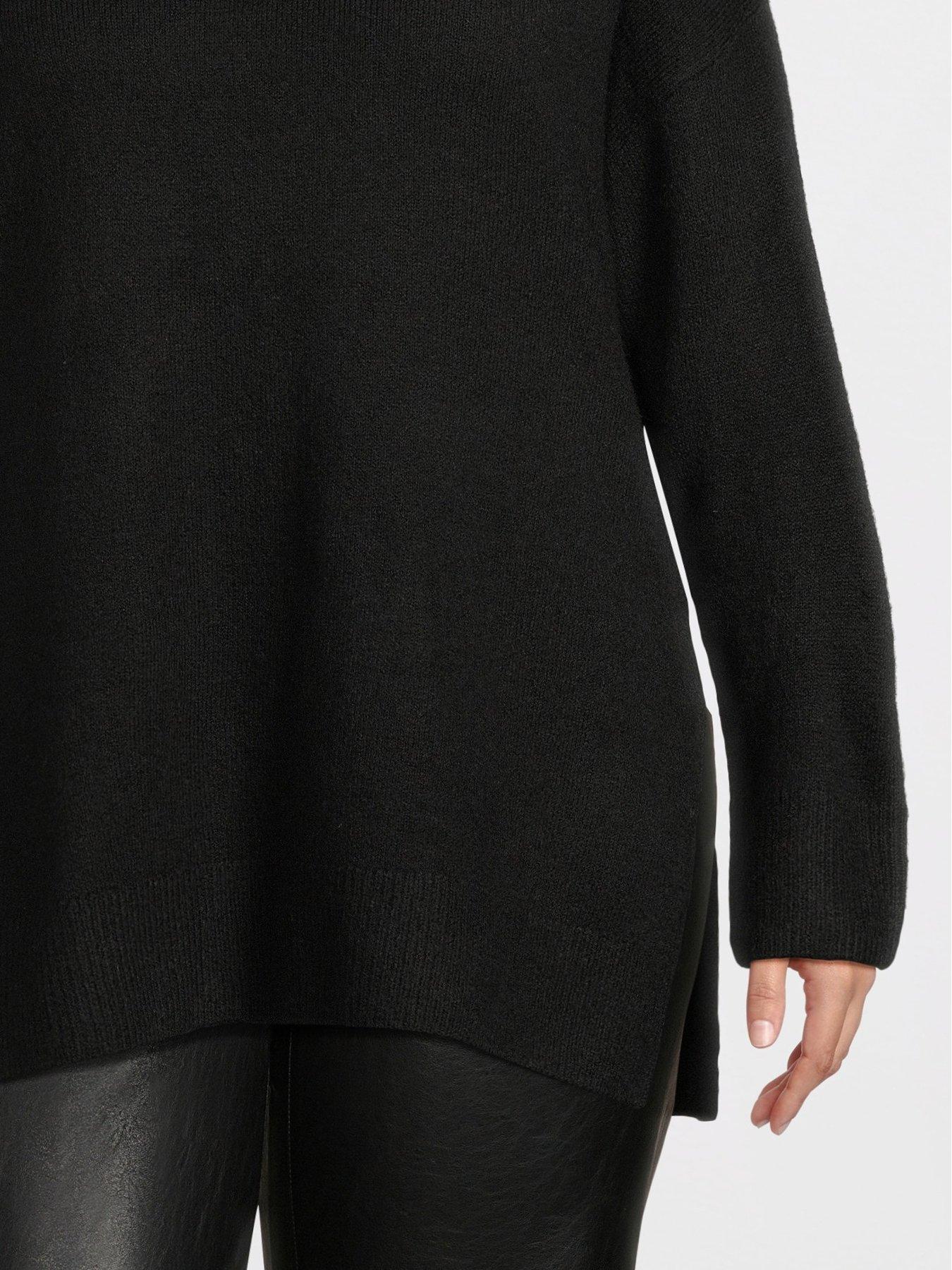 vero-moda-curve-v-neck-long-sleeve-pullover-blackoutfit