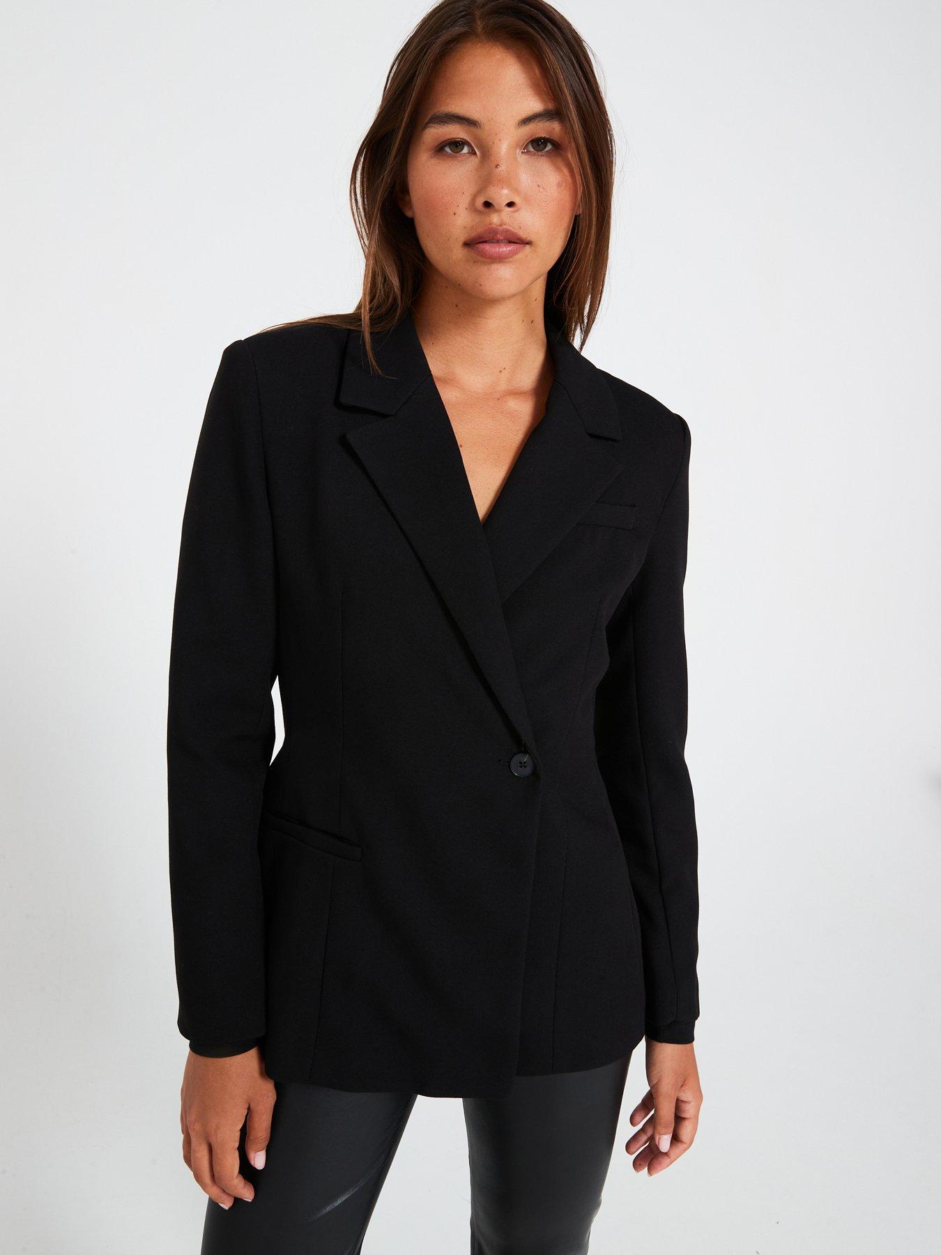 vero-moda-fitted-long-sleeve-blazer-black