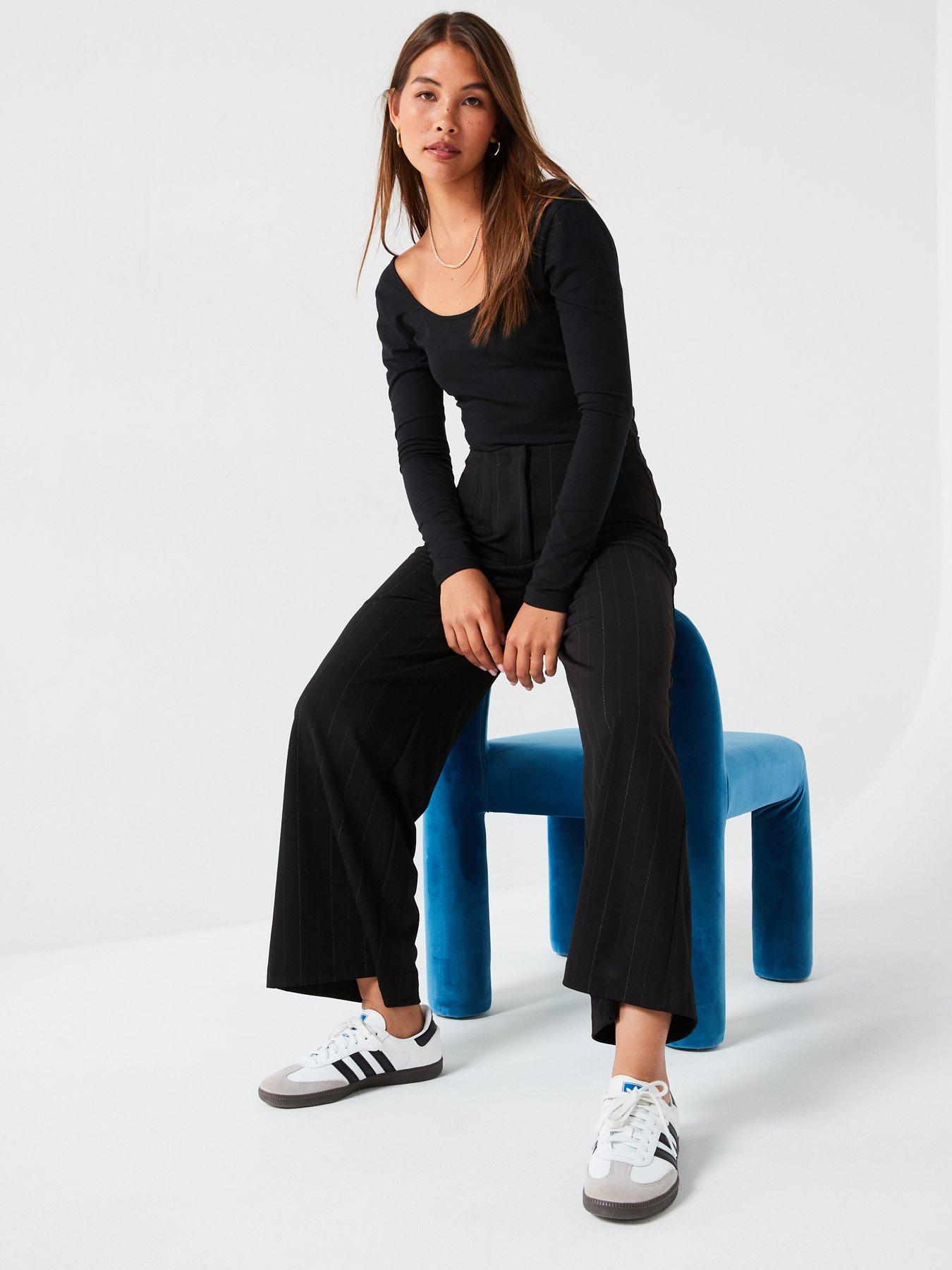 vero-moda-high-waist-wide-leg-lurex-stripe-pant-blackoutfit