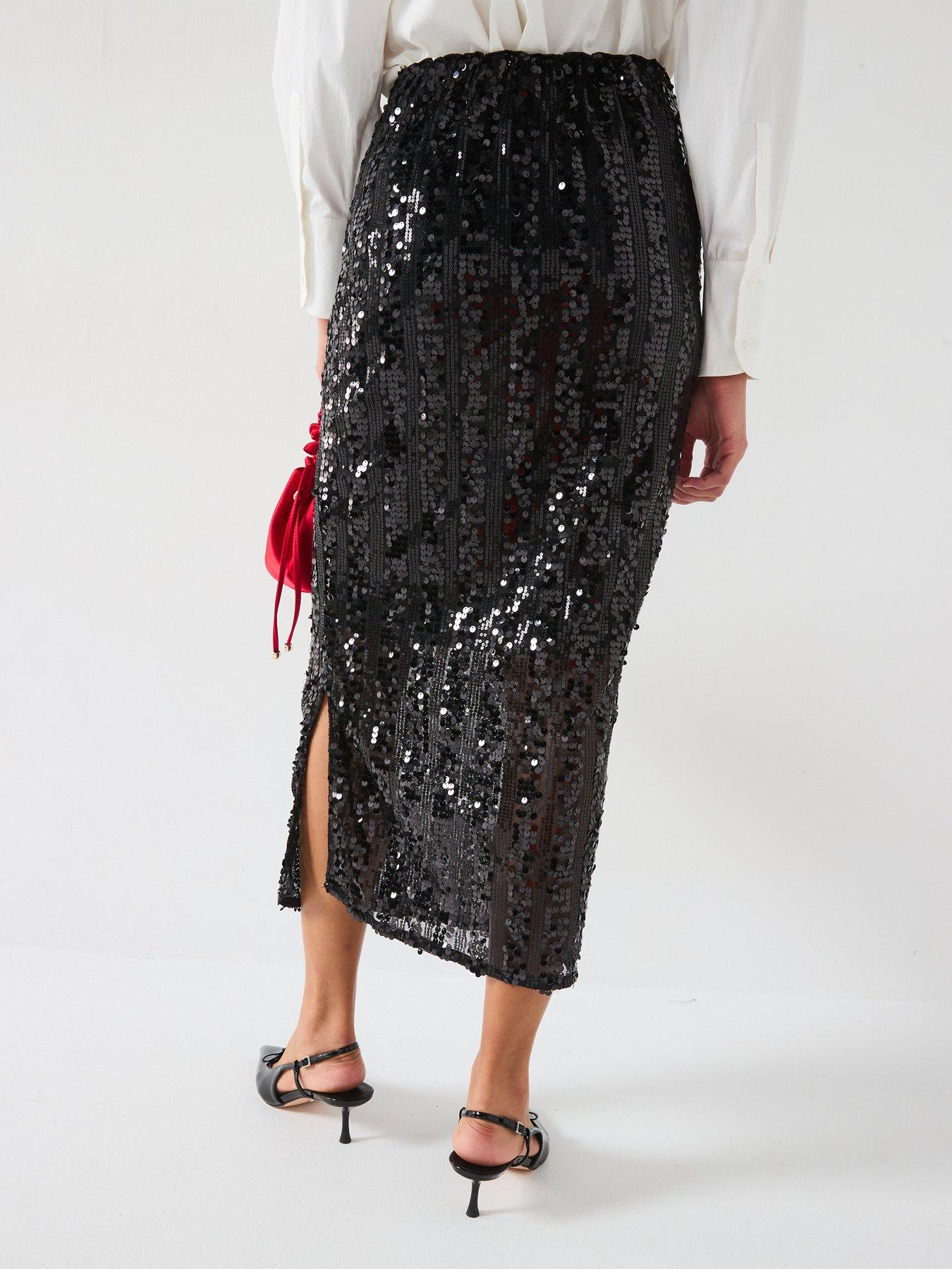 vero-moda-high-waist-sequin-midi-skirt-blackstillFront