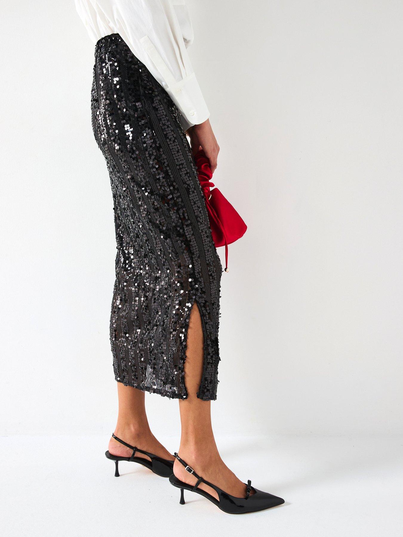 vero-moda-high-waist-sequin-midi-skirt-blackoutfit