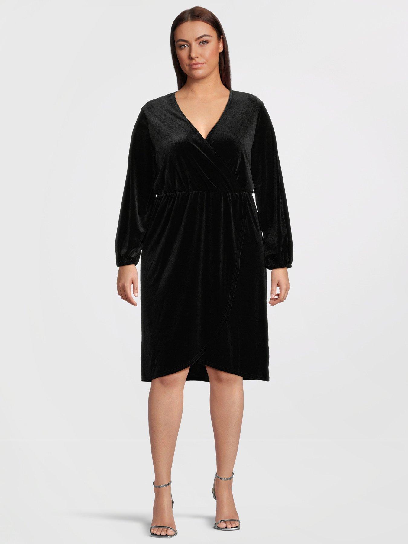 vero-moda-curve-long-sleeve-jersey-wrap-dress-blackback