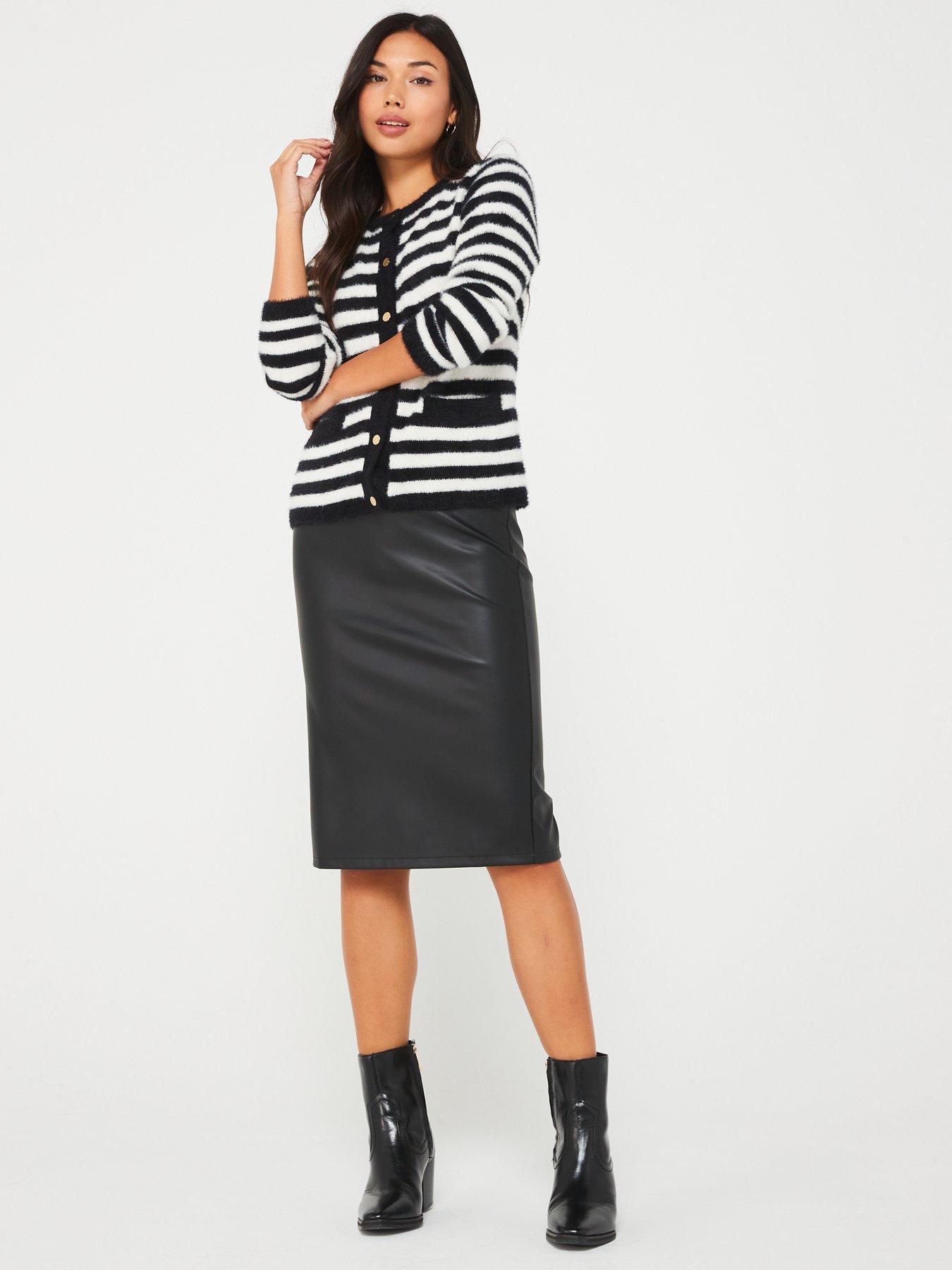 only-round-neck-stripe-cardigan-multiback