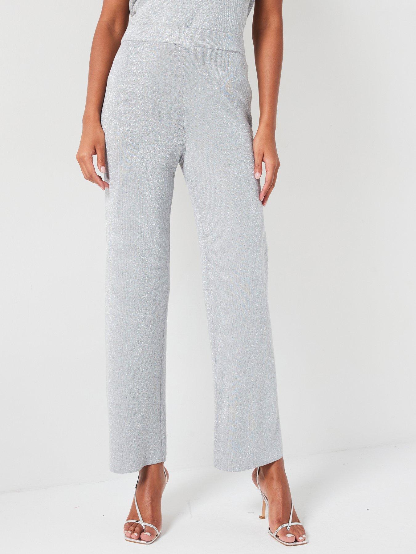 vila-glitter-knitted-straight-leg-pant-grey