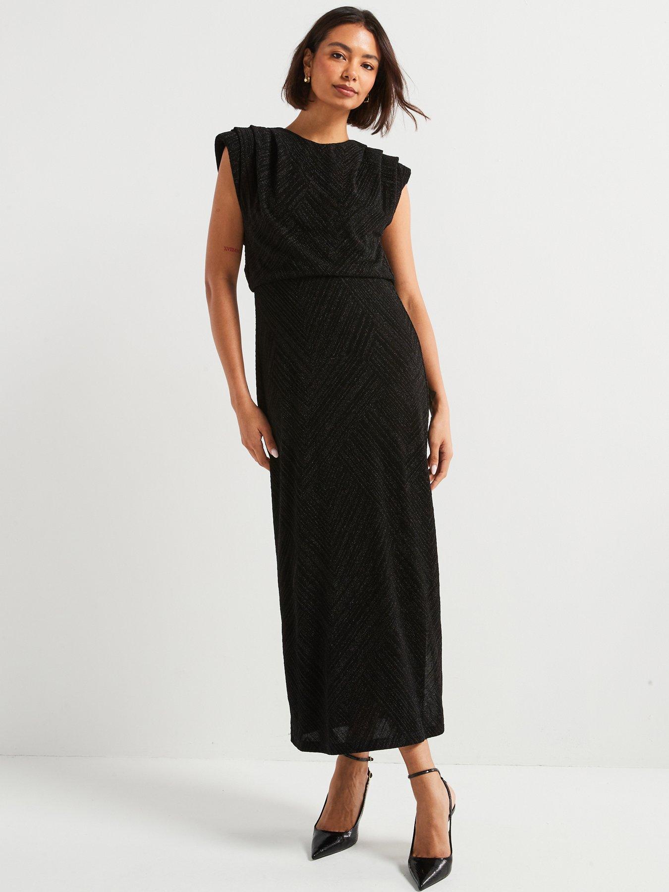 vila-glitter-lurex-midi-dress-black