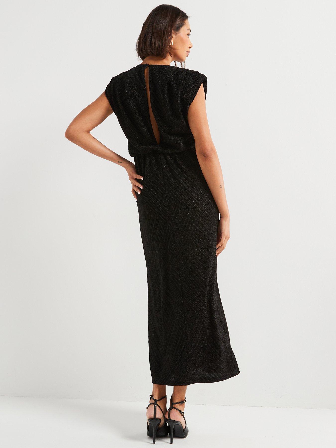 vila-v-neck-glitter-lurex-maxi-dress-blackstillFront