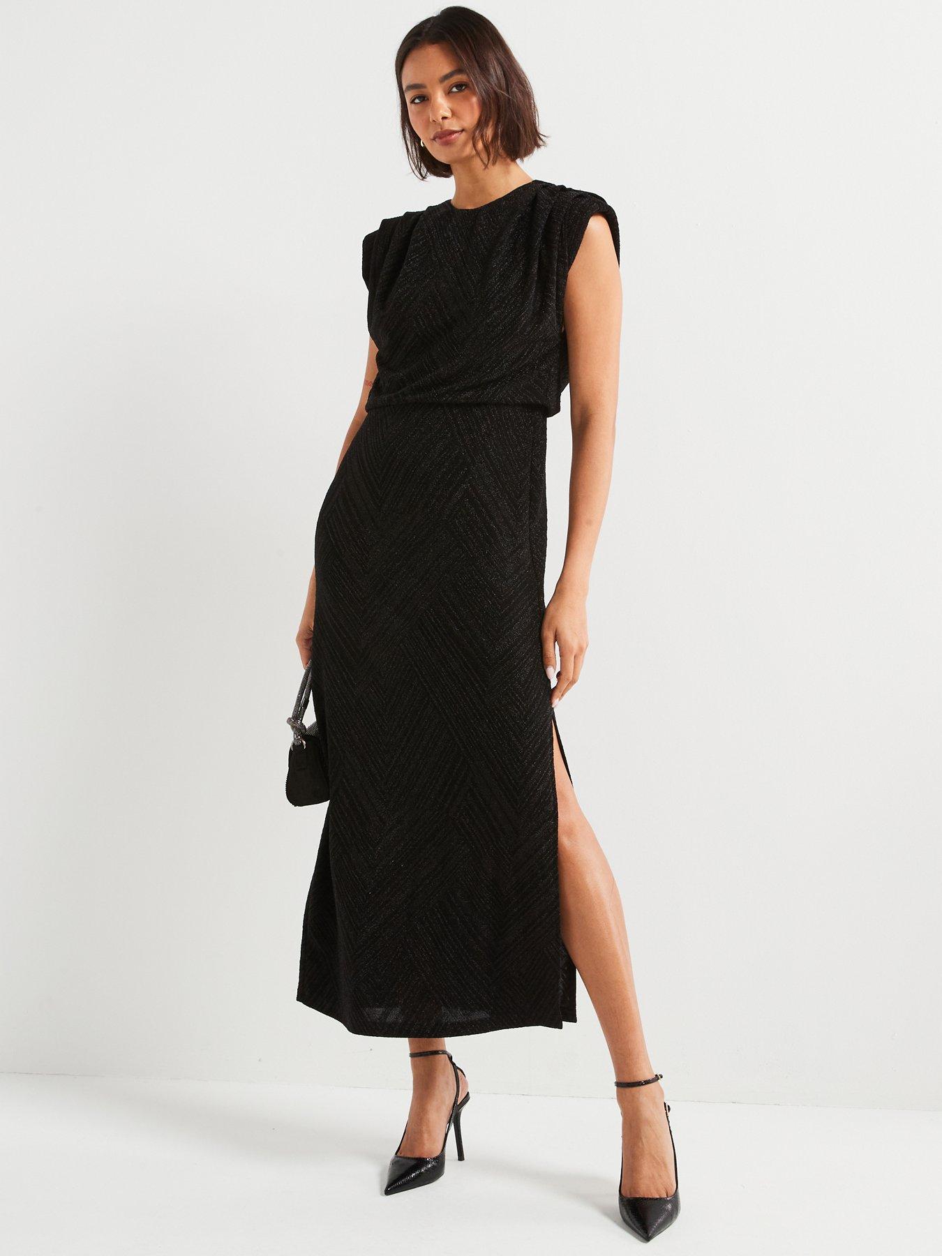 vila-v-neck-glitter-lurex-maxi-dress-blackback