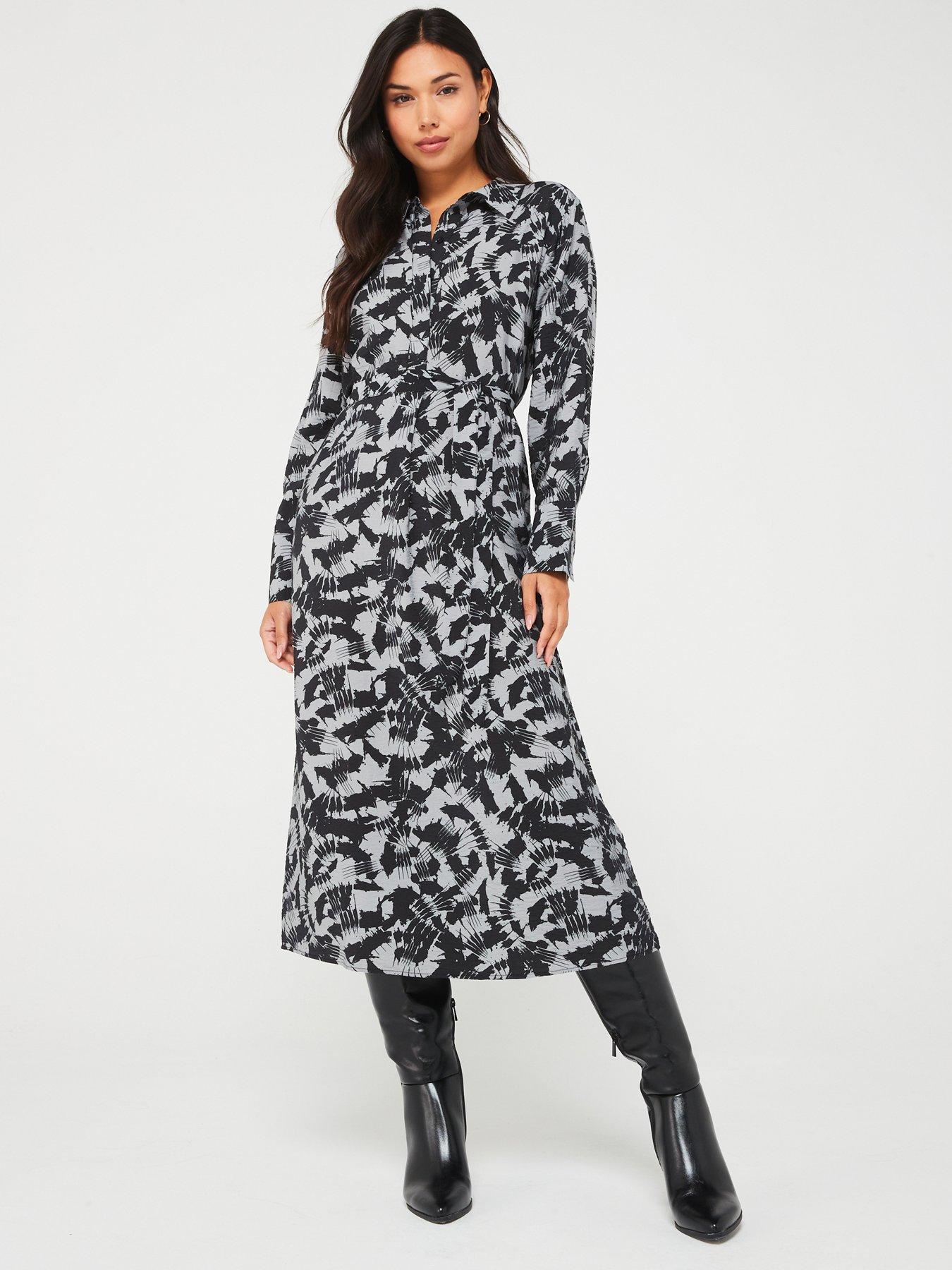 jdy-printed-midi-shirt-dress-grey