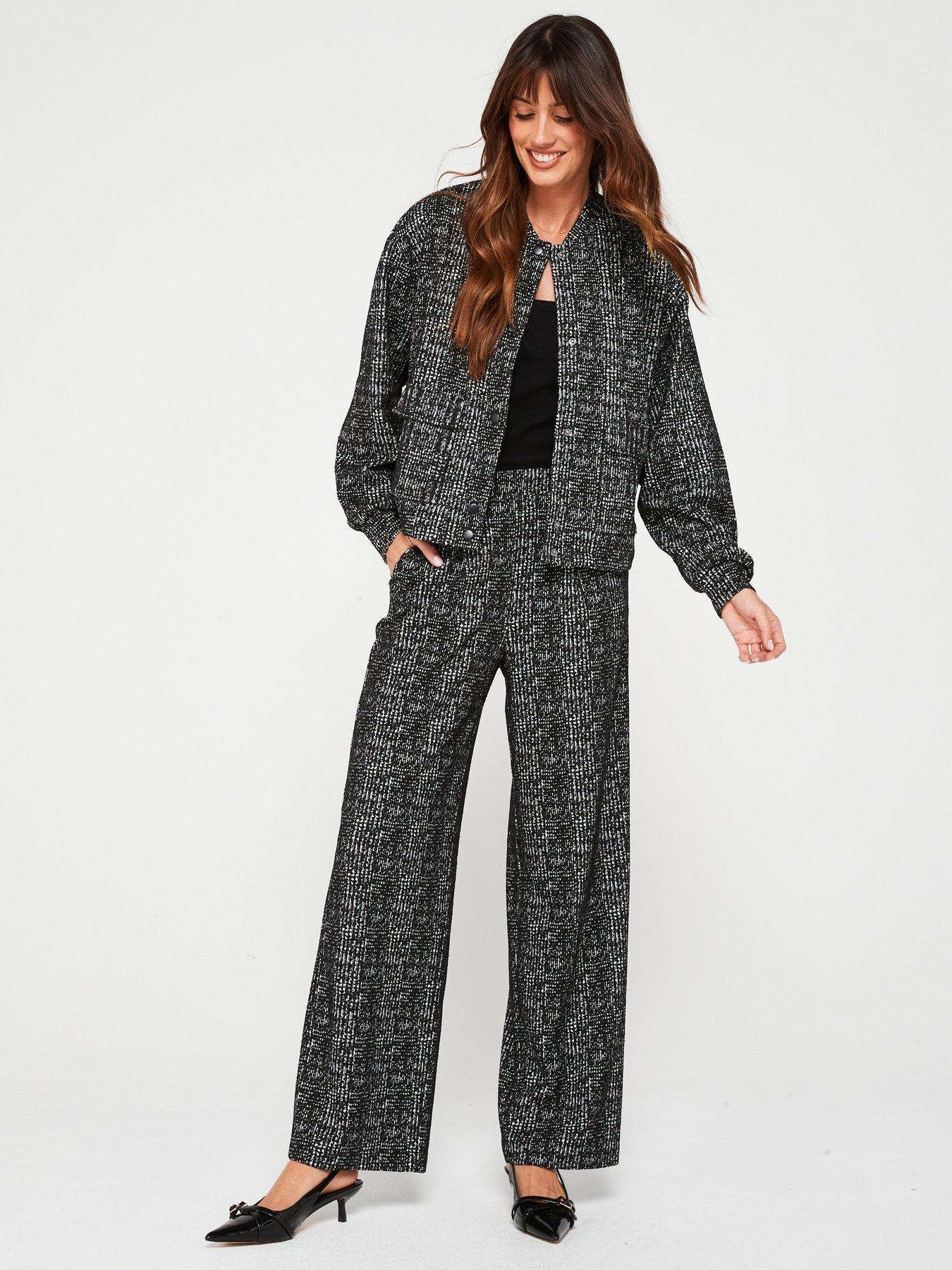 jdy-high-waisted-check-trouser-black