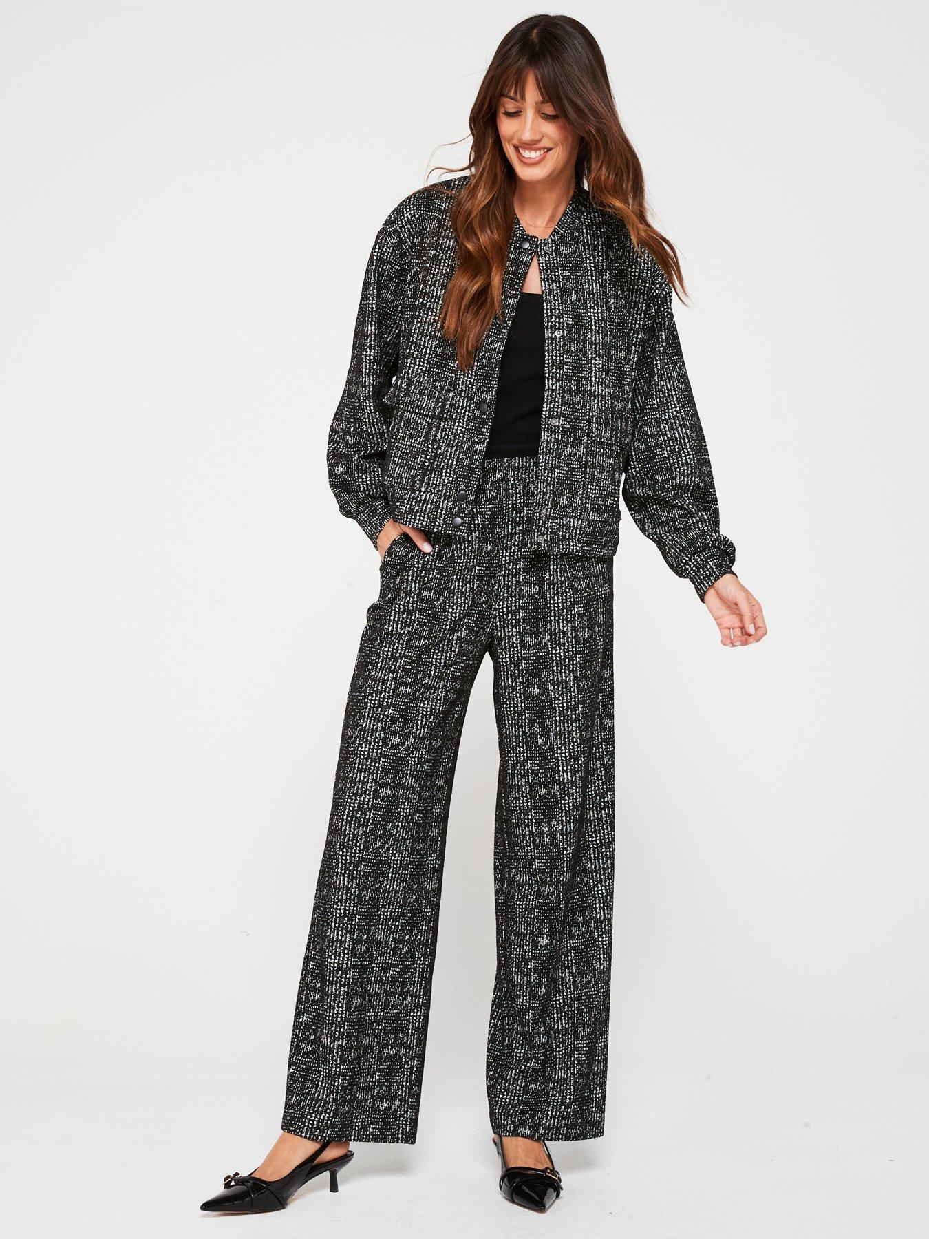 Image of JDY High Waisted Check Trouser - Black