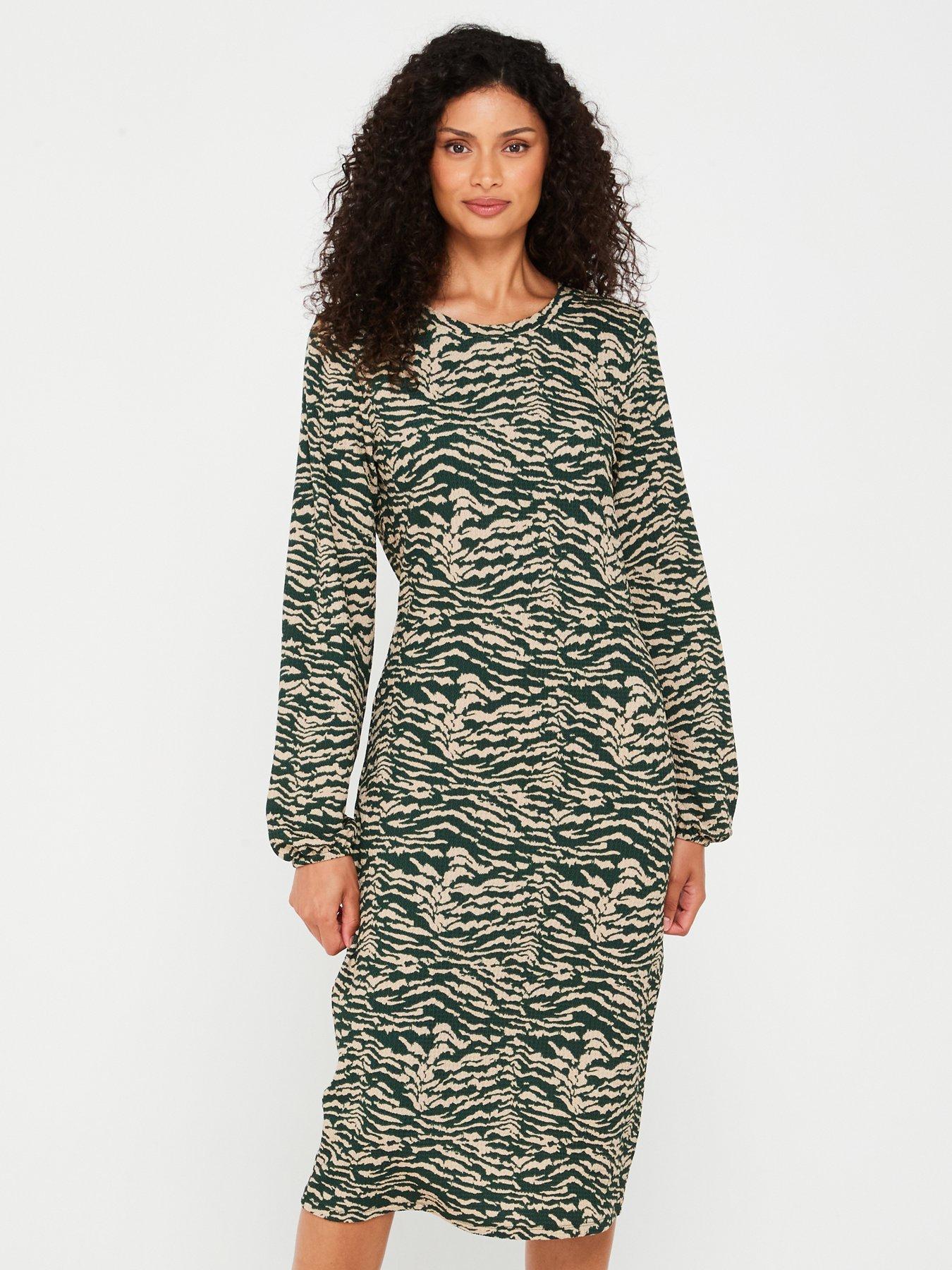 jdy-printed-long-sleeve-midi-dress-multi