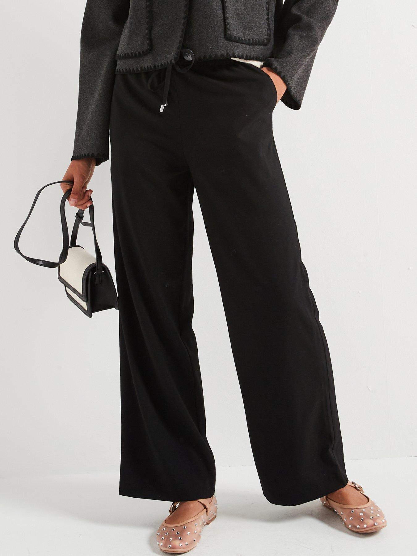 only-tie-waist-loose-trouser-black